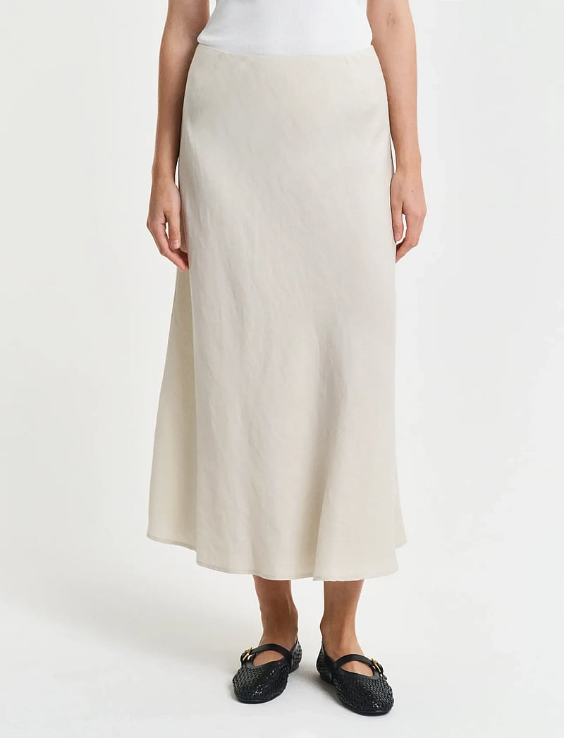 GANT - LINEN BLEND SKIRT - midi-röcke - putty - 0