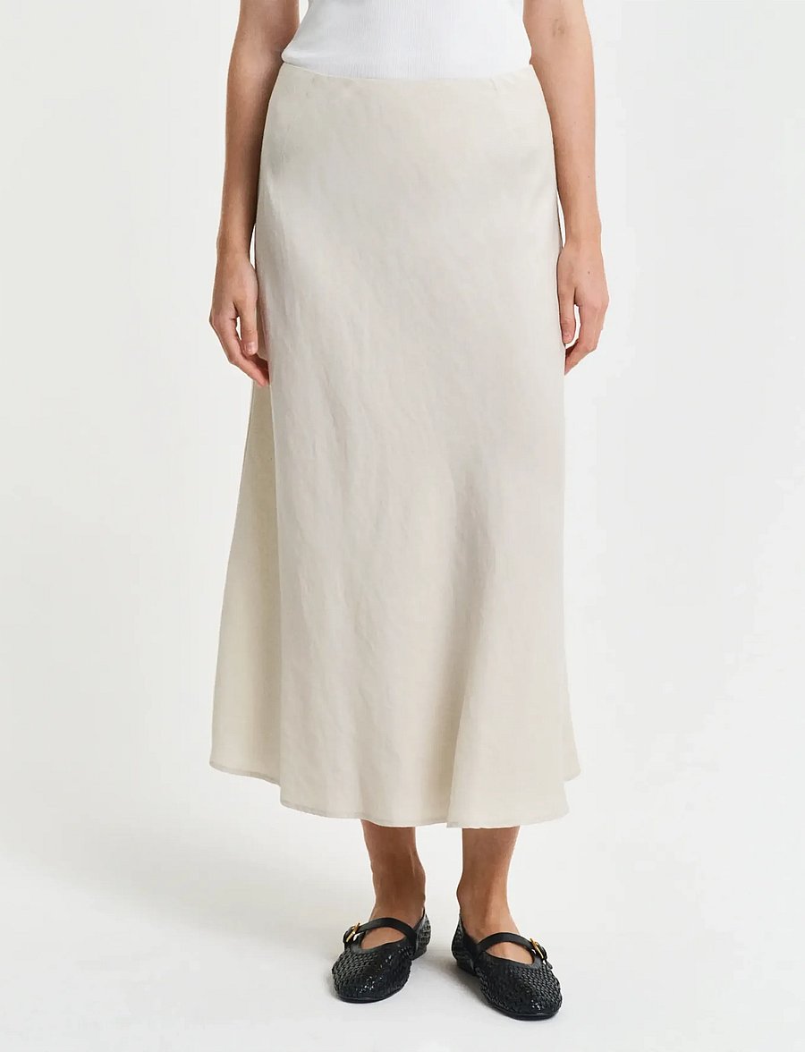 Gant - LINEN BLEND SKIRT - midi-röcke - putty - 0
