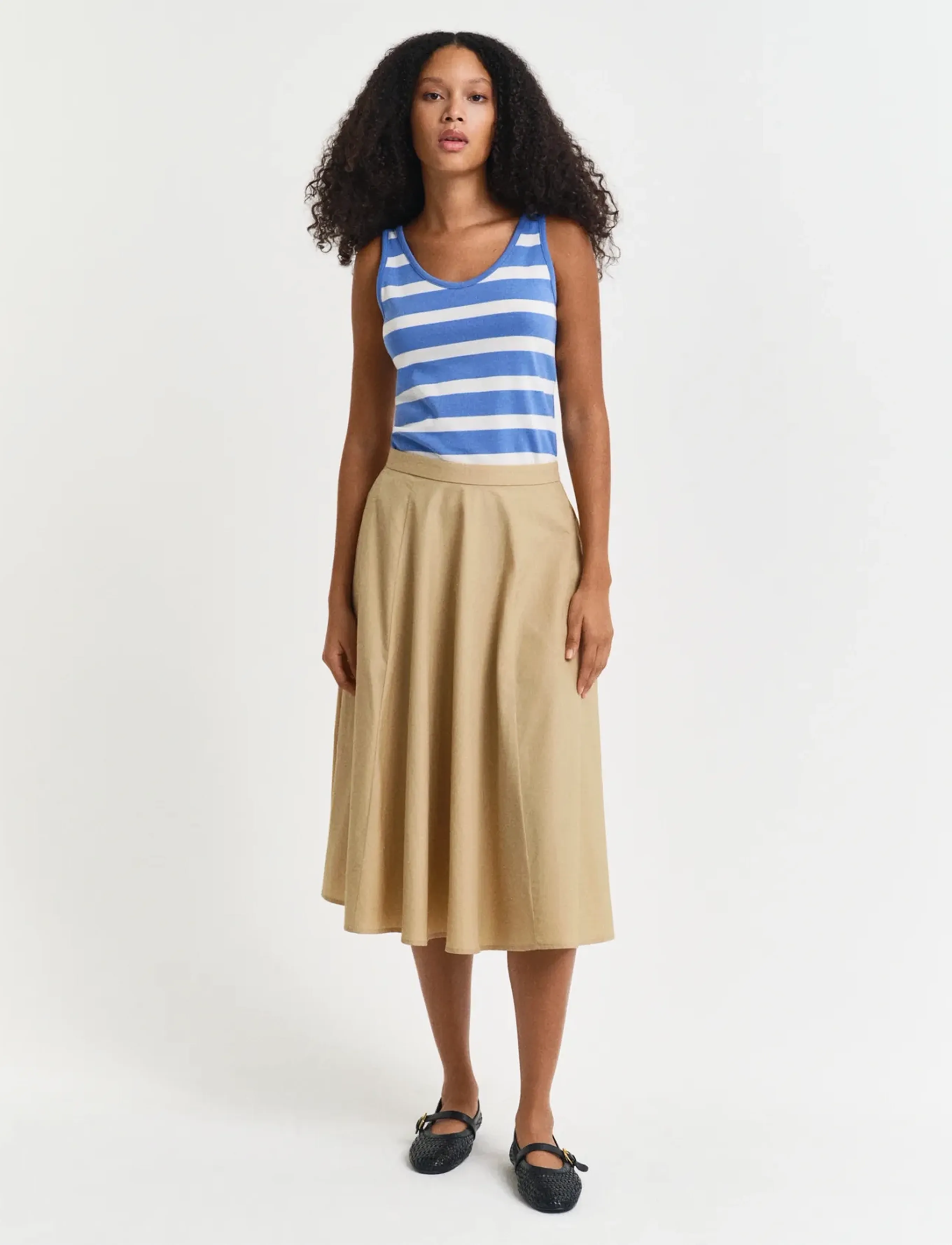 GANT LIGHTWEIGHT CHINO SKIRT - Midi-Röcke - OAK BEIGE / beige