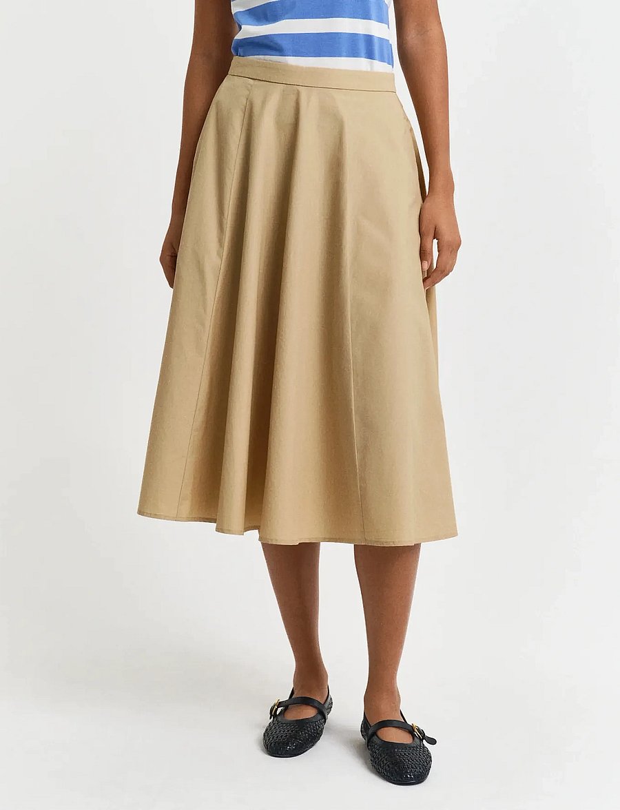 Gant - LIGHTWEIGHT CHINO SKIRT - midi-röcke - oak beige - 4
