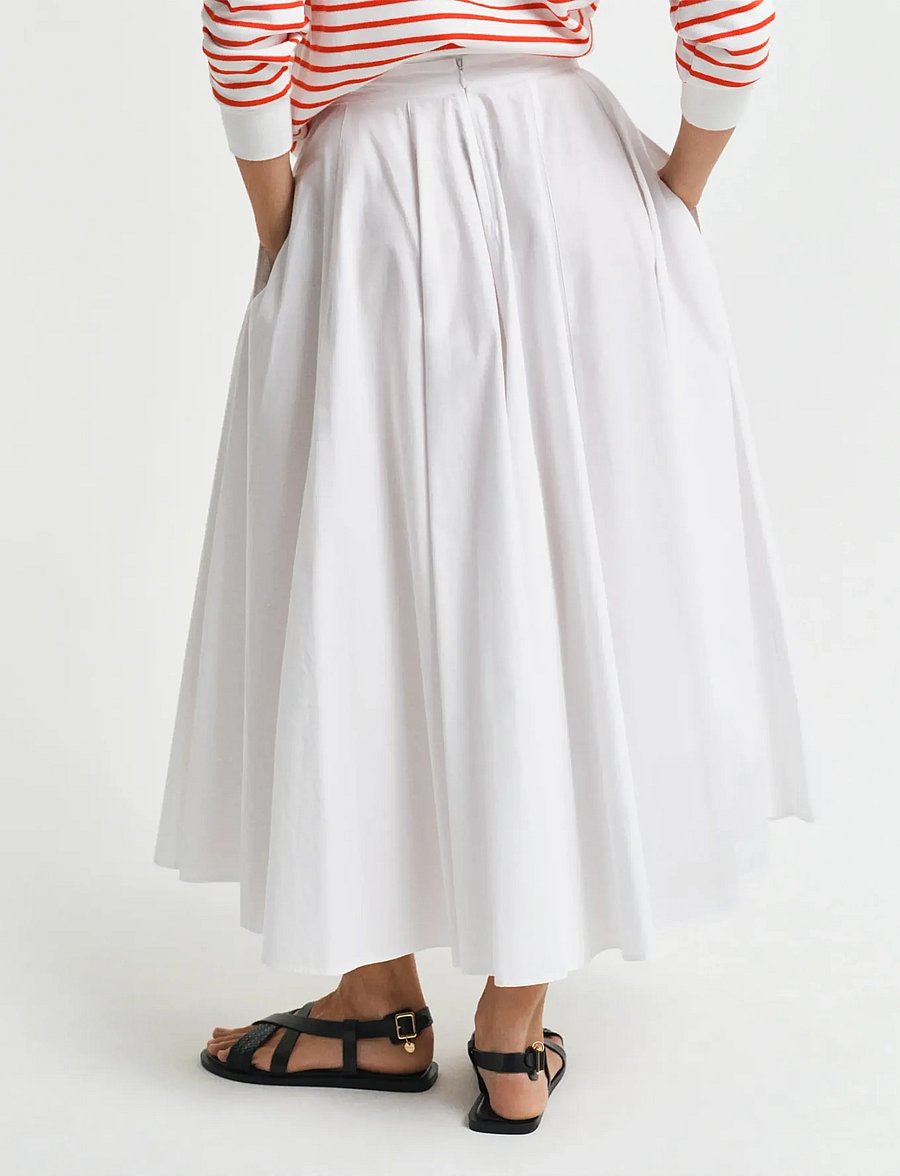 Gant - MIDI COTTON SKIRT - midi-röcke - eggshell - 3