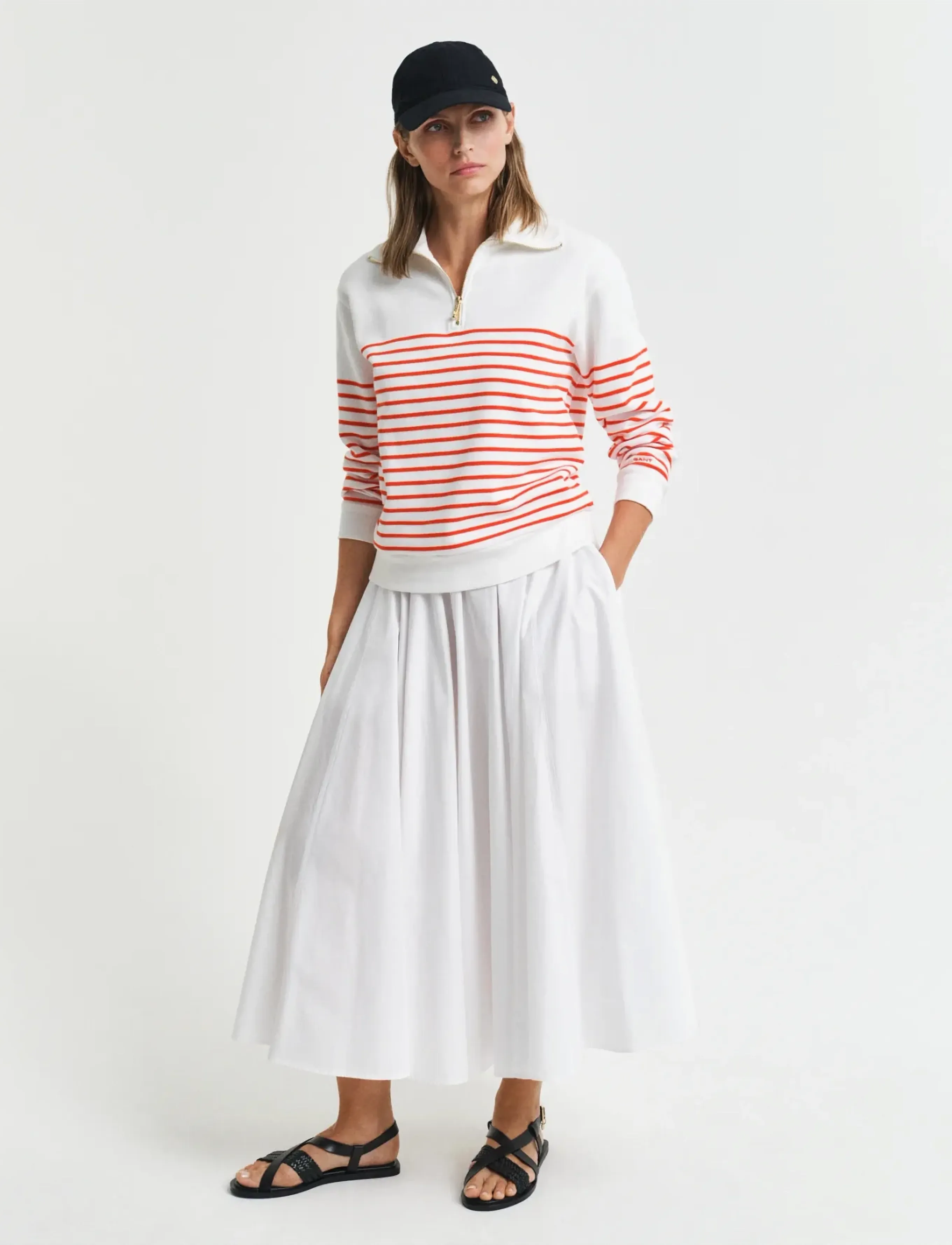 Gant - MIDI COTTON SKIRT - midi nederdele - eggshell - 4