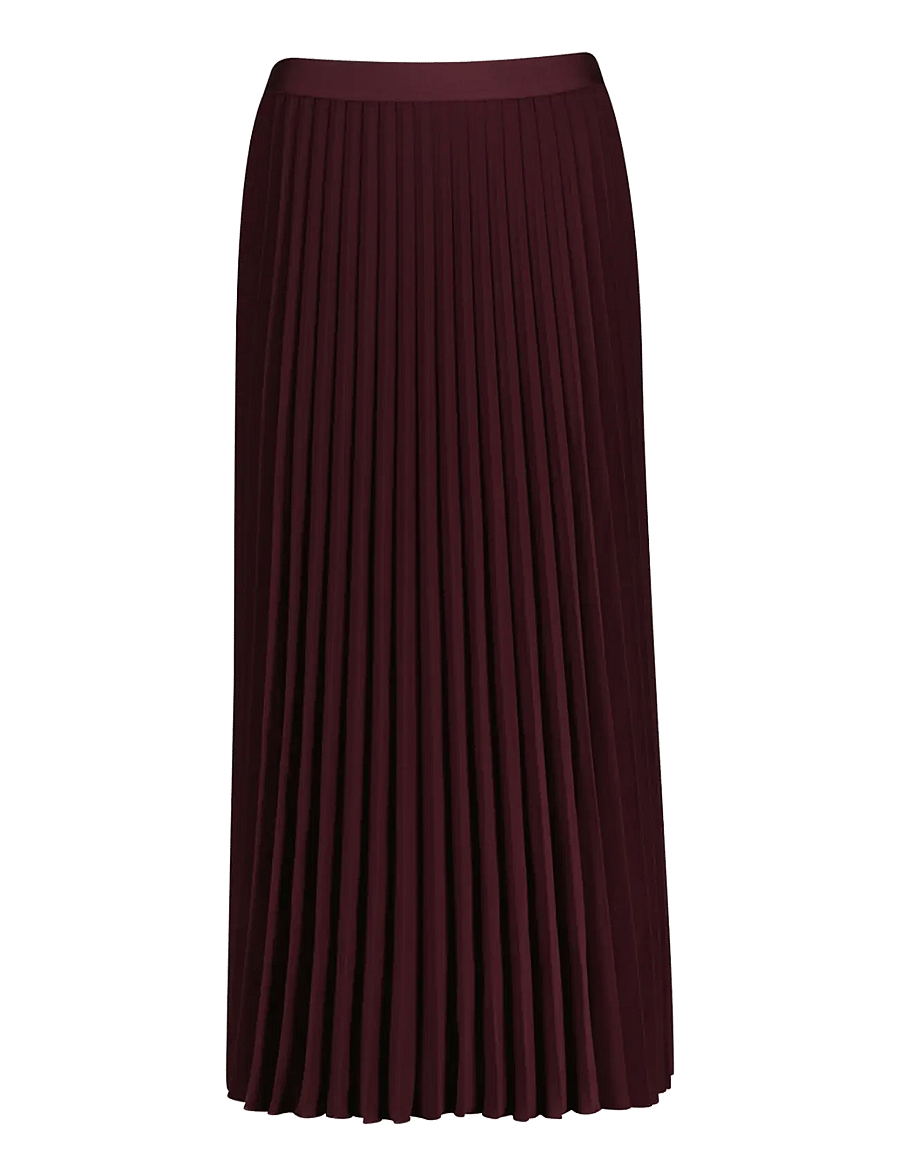 Gant - Pleated Midi Skirt - pleated skirts - darkened wine - 0