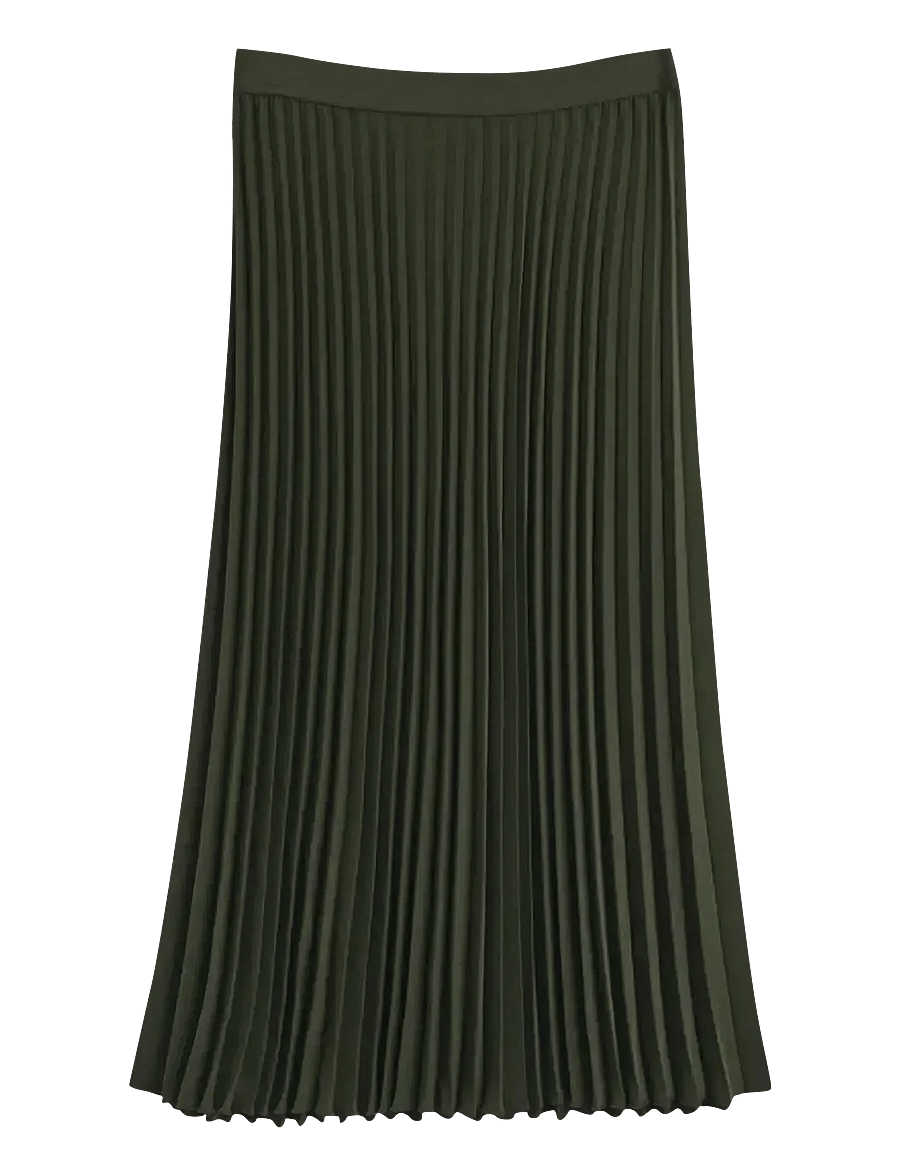 Gant - Pleated Midi Skirt - pleated skirts - dark moss green - 1