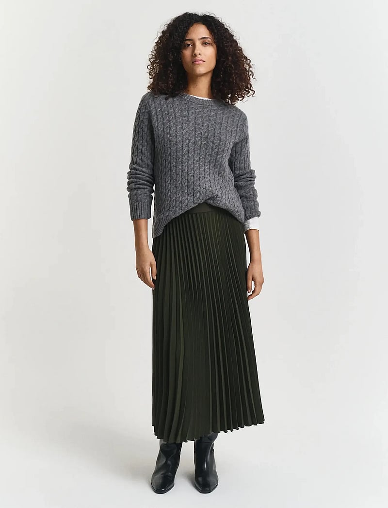 GANT - MIDI PLEATED SKIRT - midi nederdele - dark moss green - 0