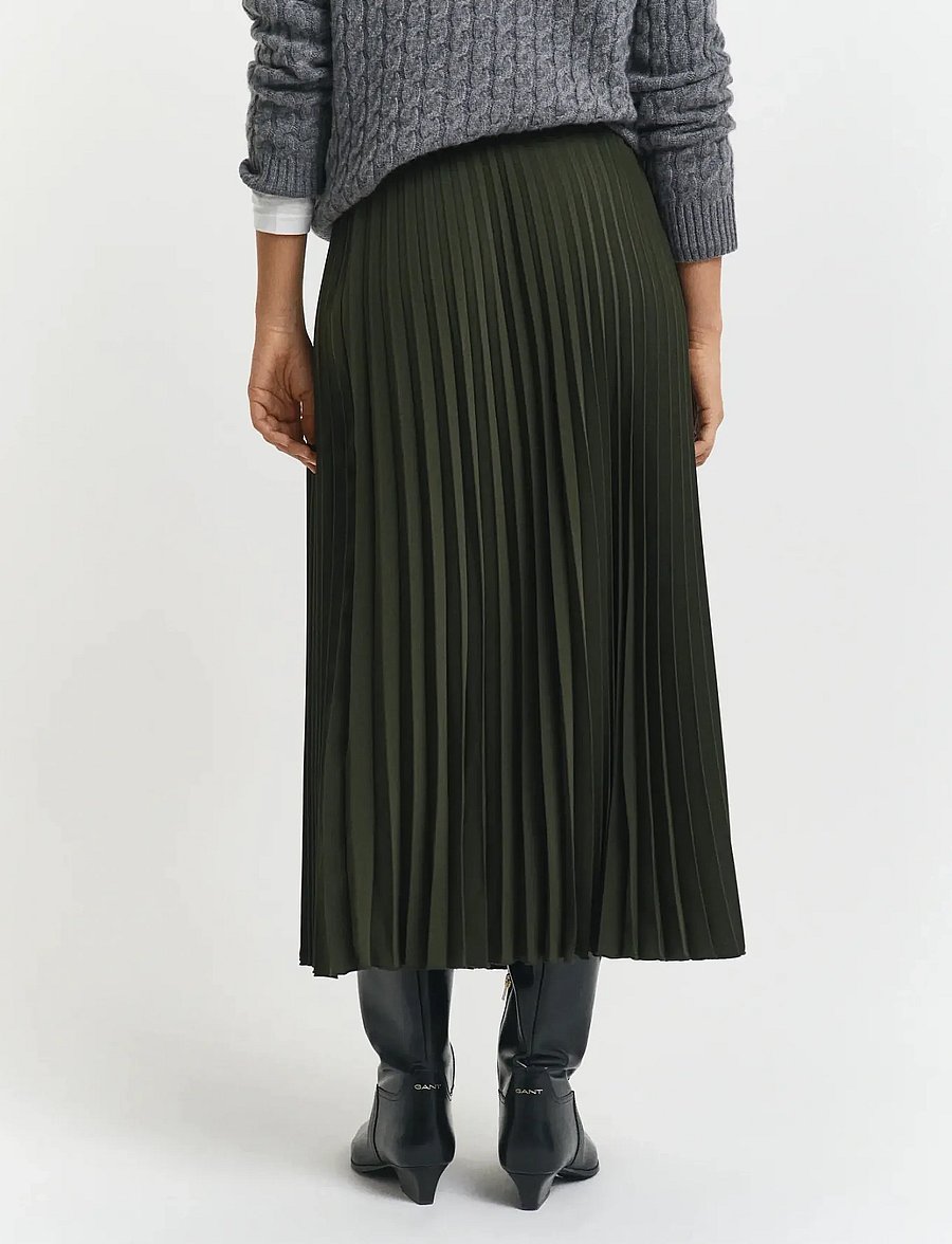 Gant - Pleated Midi Skirt - pleated skirts - dark moss green - 2