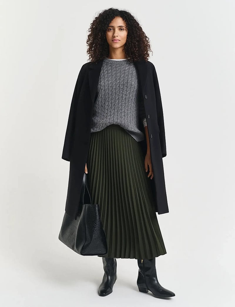 GANT - MIDI PLEATED SKIRT - midi nederdele - dark moss green - 3