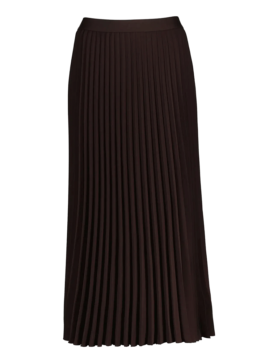 Gant - Pleated Midi Skirt - pleated skirts - deep brown - 0