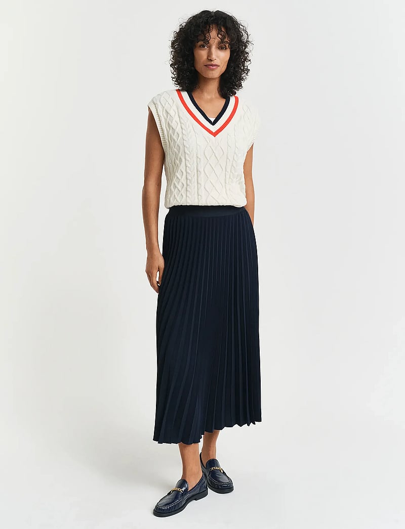 GANT - MIDI PLEATED SKIRT - midi nederdele - evening blue - 0