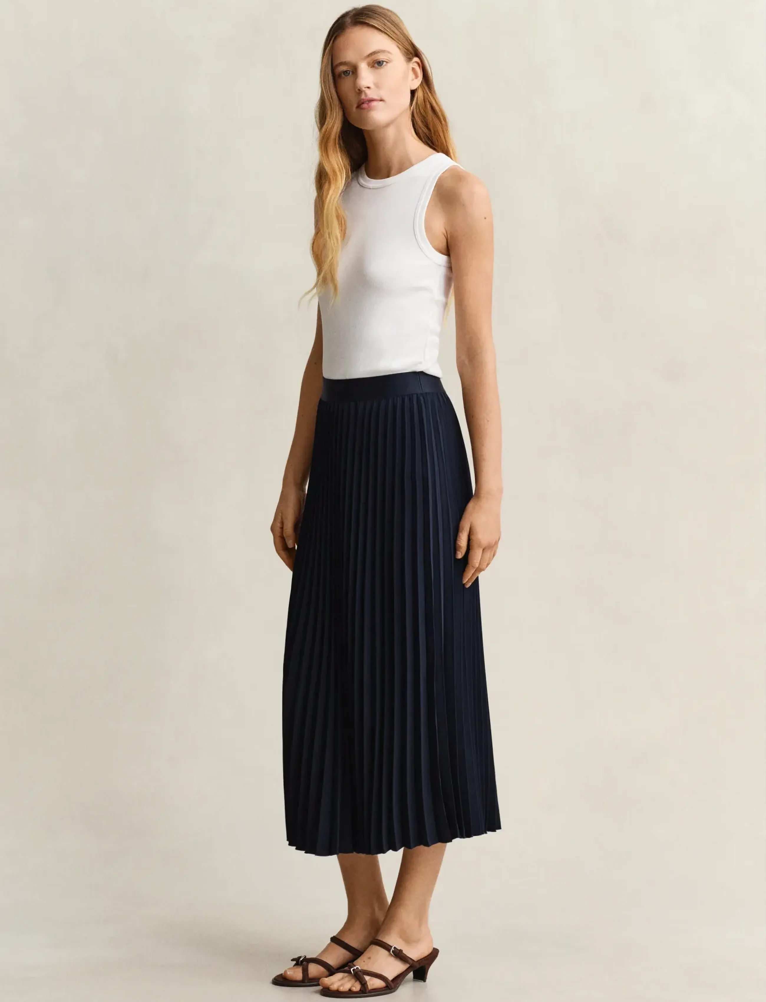 Gant - Pleated Midi Skirt - jupes plissées - evening blue - 4