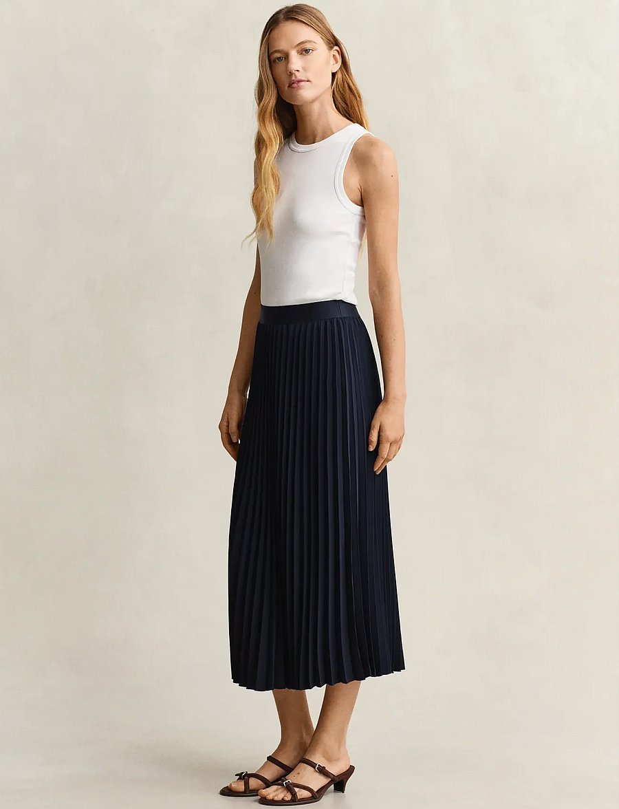 Gant - Pleated Midi Skirt - faltenröcke - evening blue - 4