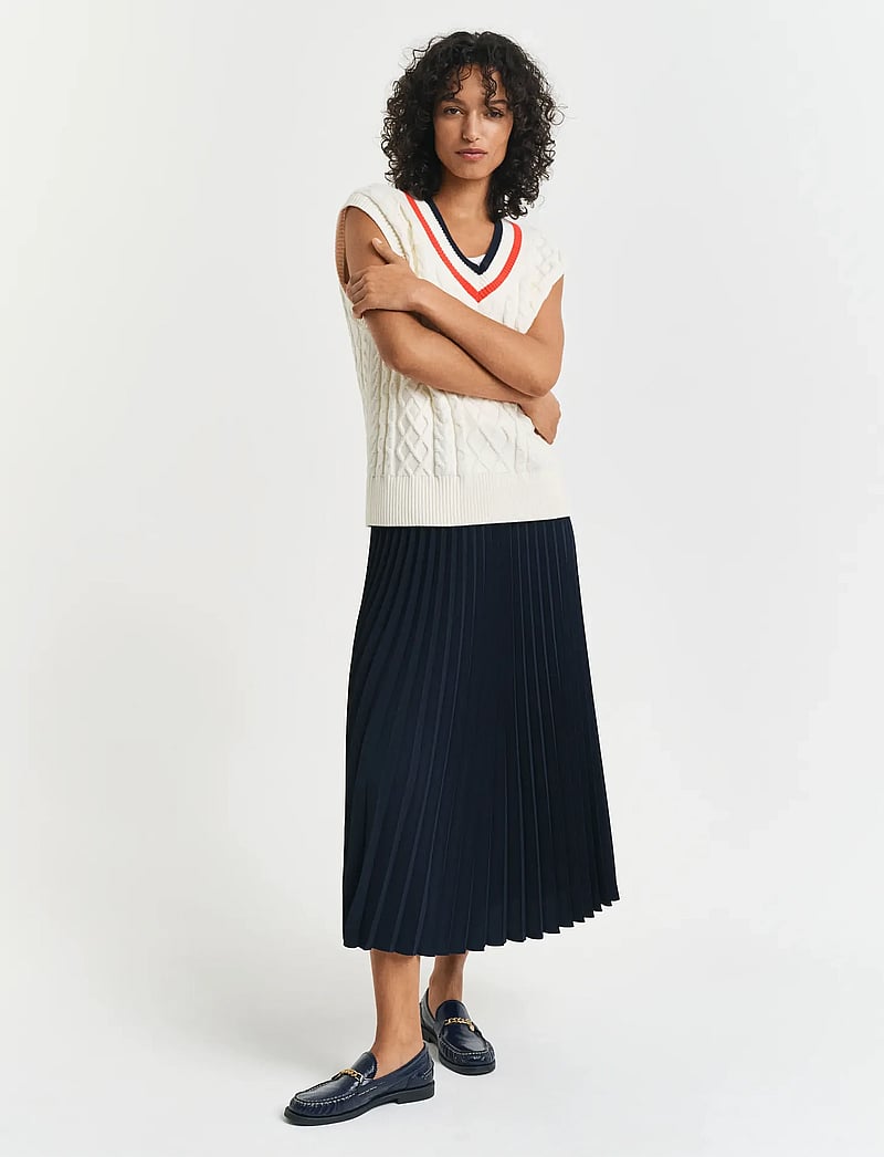 GANT - MIDI PLEATED SKIRT - midi nederdele - evening blue - 5