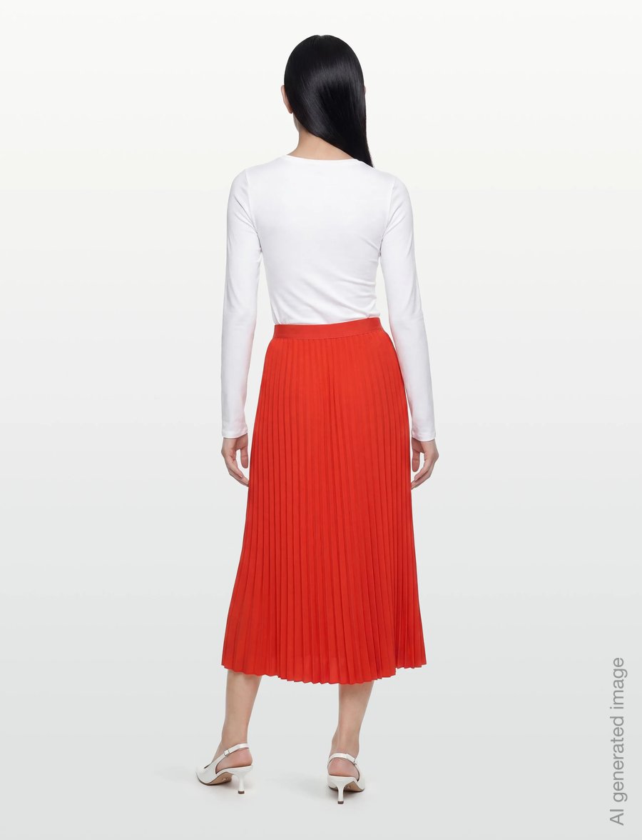 Gant - Pleated Midi Skirt - pleated skirts - perfect red - 4