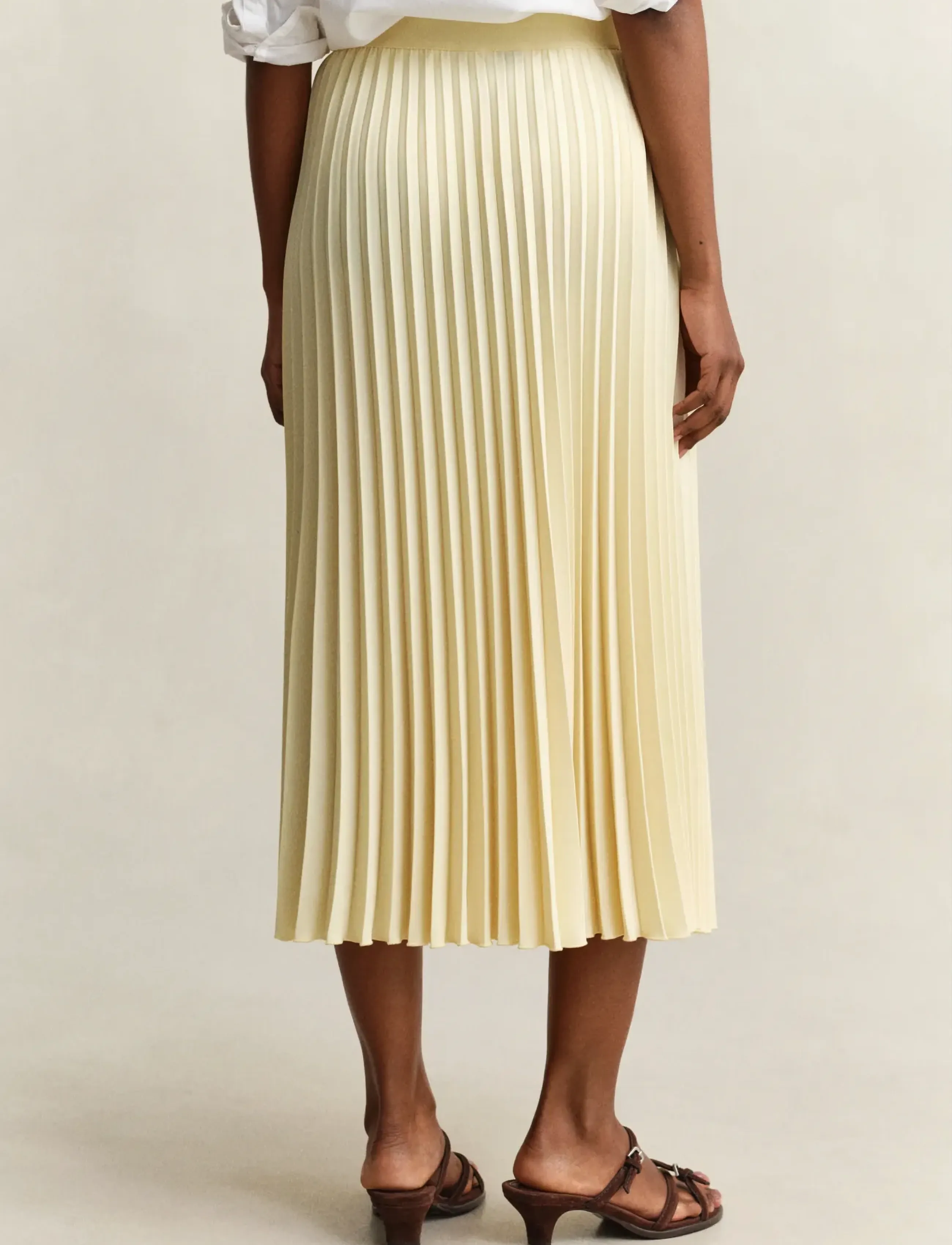 Gant - Pleated Midi Skirt - plisseeritud seelikud - vanilla yellow - 3