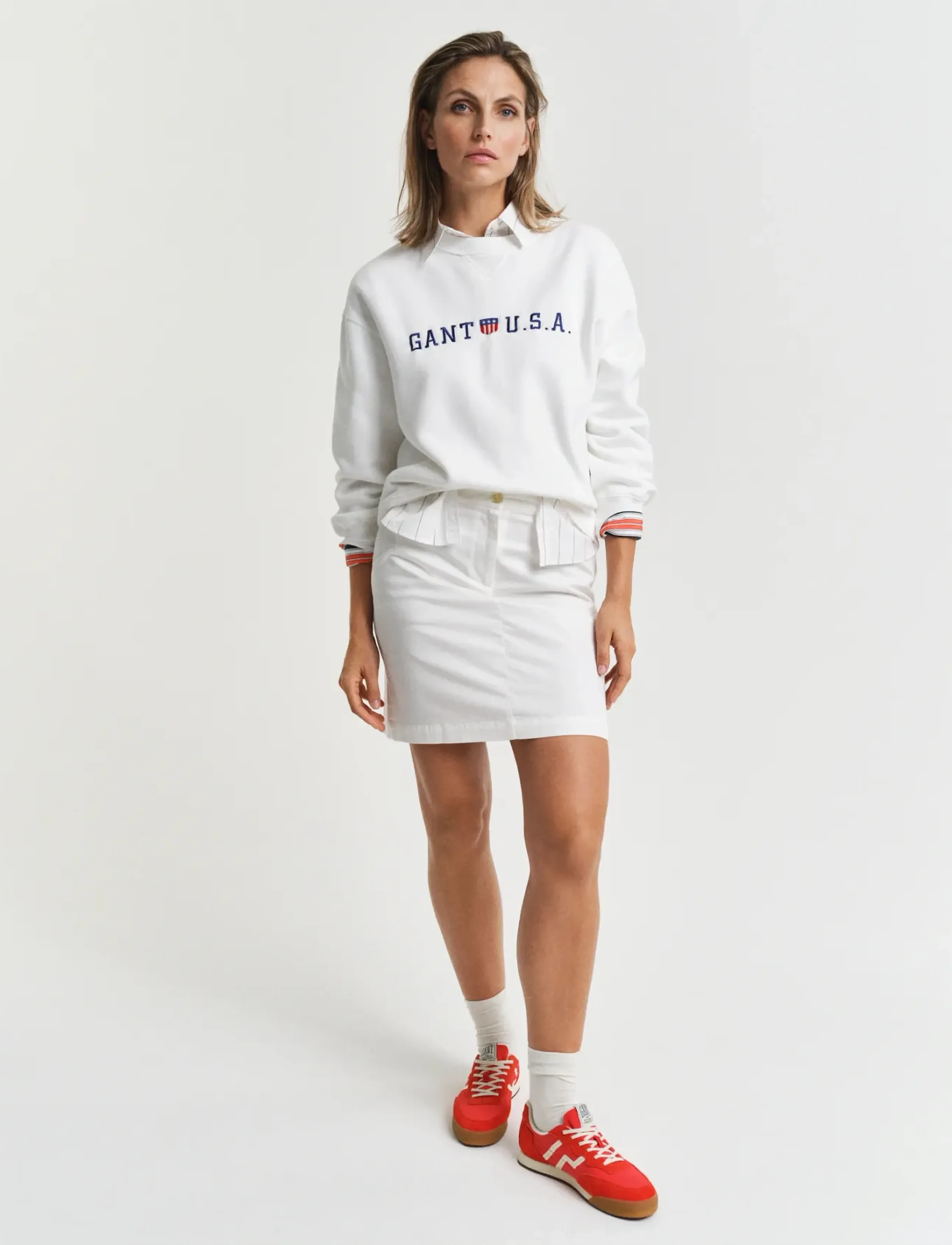 Gant - CHINO SKIRT - korte nederdele - eggshell - 4