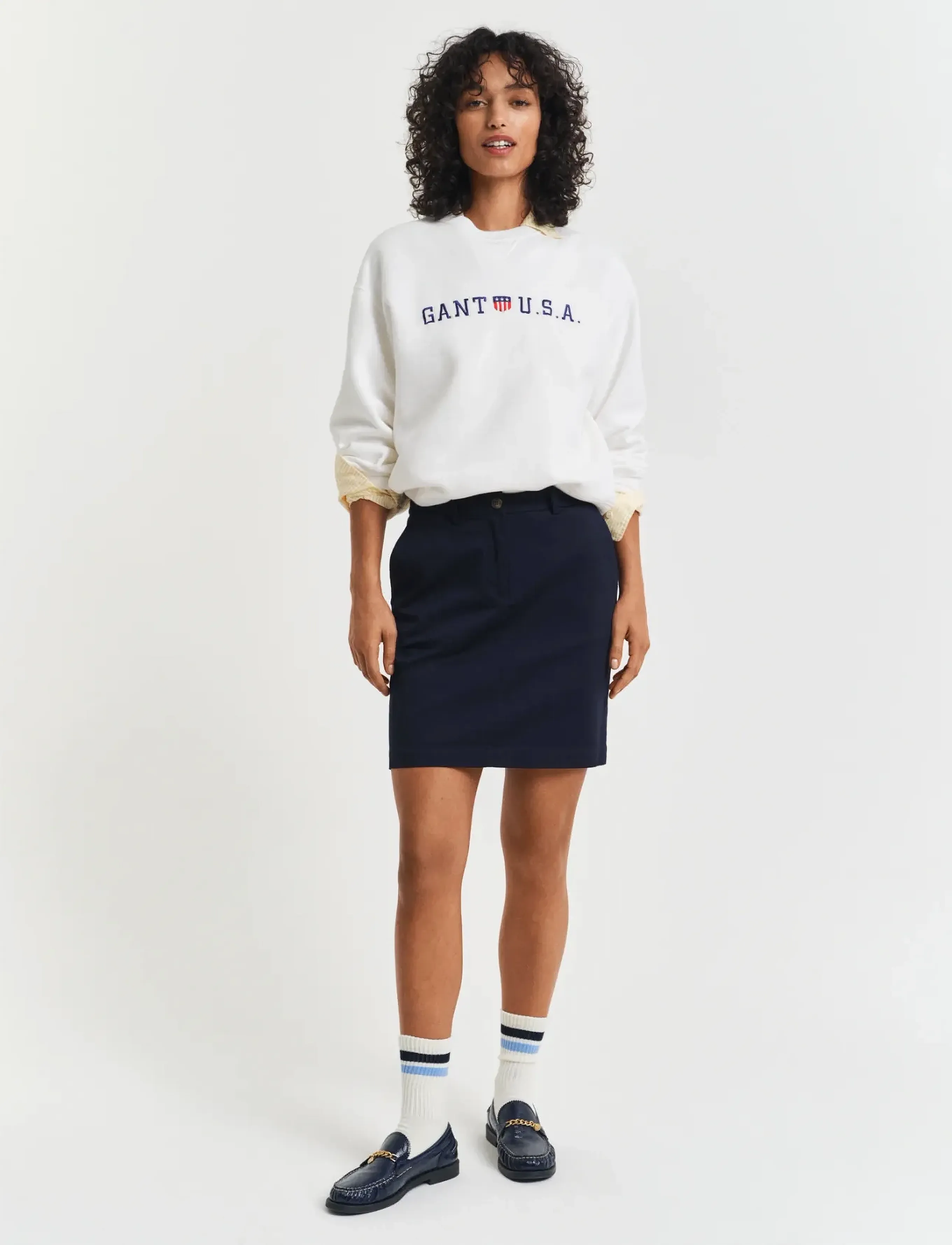 GANT CHINO SKIRT - Short skirts - EVENING BLUE / navy