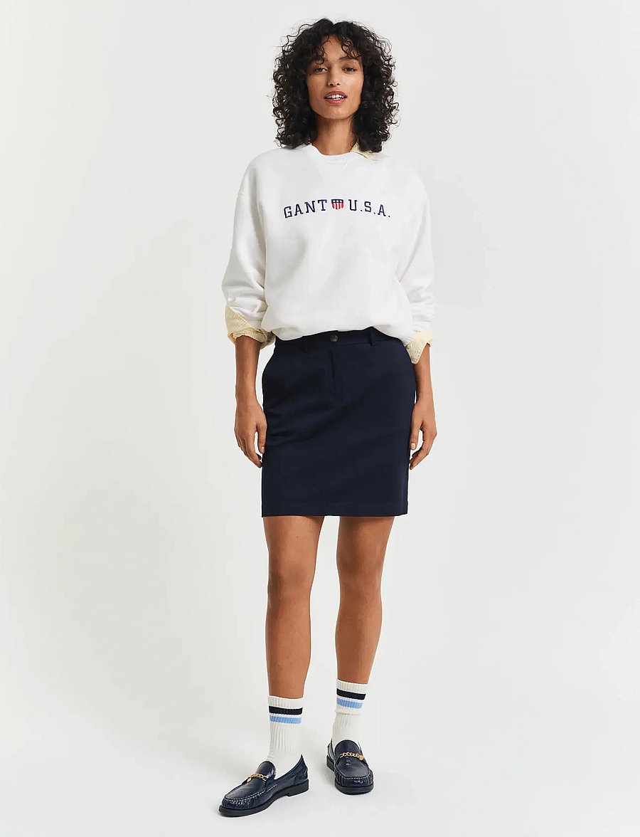 Gant - CHINO SKIRT - kurze röcke - evening blue - 0