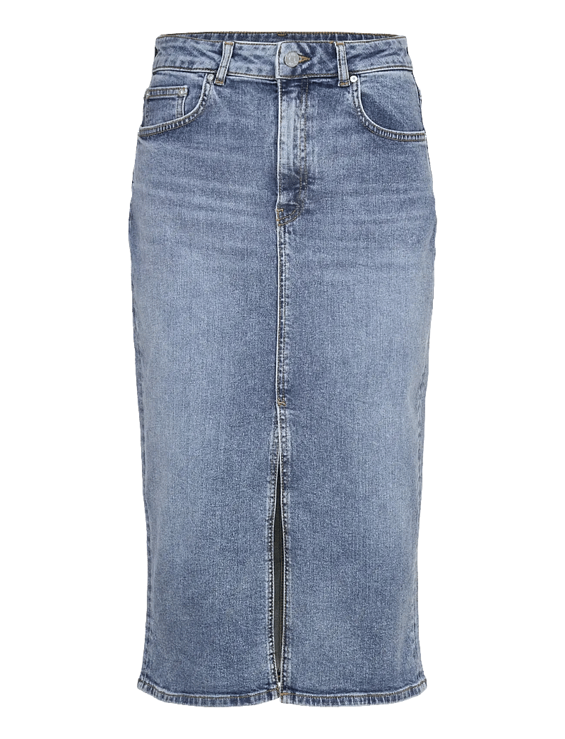 Gant - MIDI DENIM SKIRT - spijkerrokken - mid blue broken in - 1