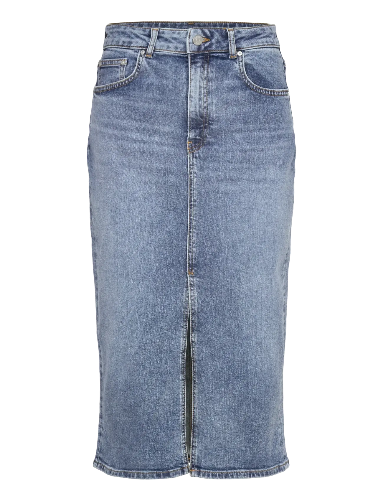 Gant MIDI DENIM SKIRT - Seelikud - MID BLUE BROKEN IN / blue