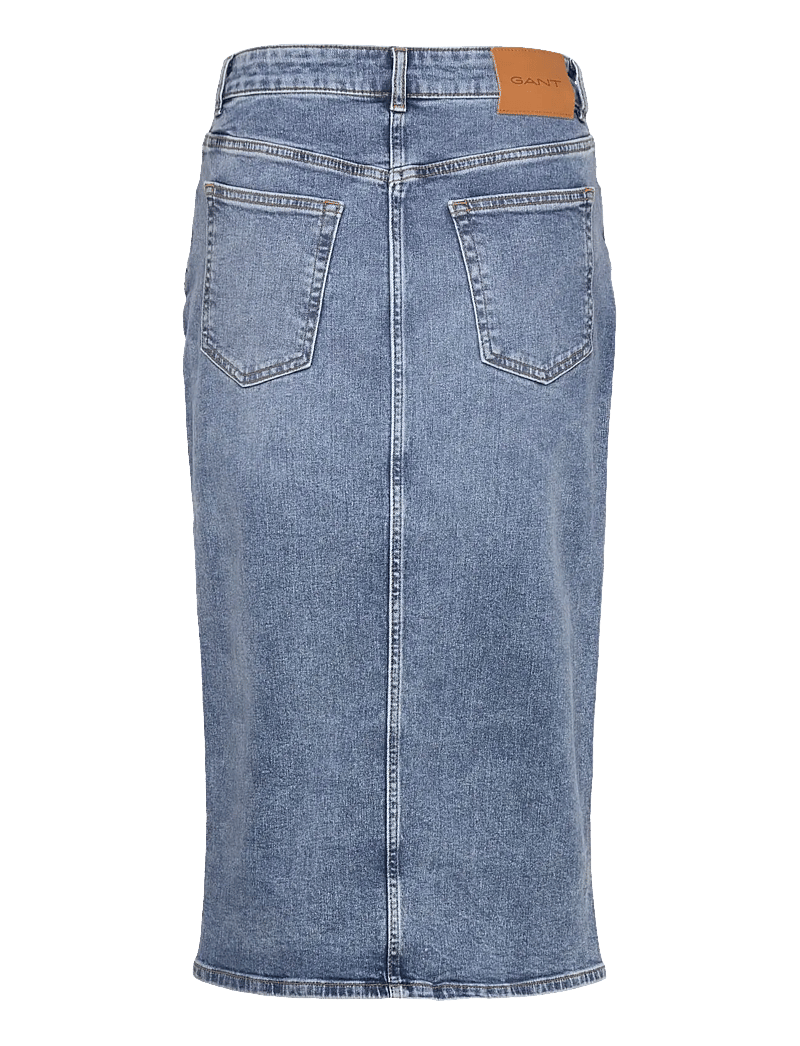 Gant - MIDI DENIM SKIRT - spijkerrokken - mid blue broken in - 2