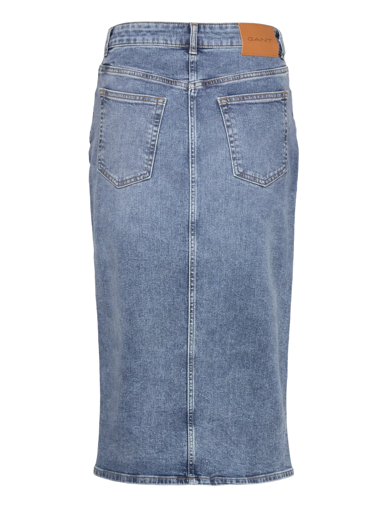 Gant - MIDI DENIM SKIRT - denimnederdele - mid blue broken in - 2