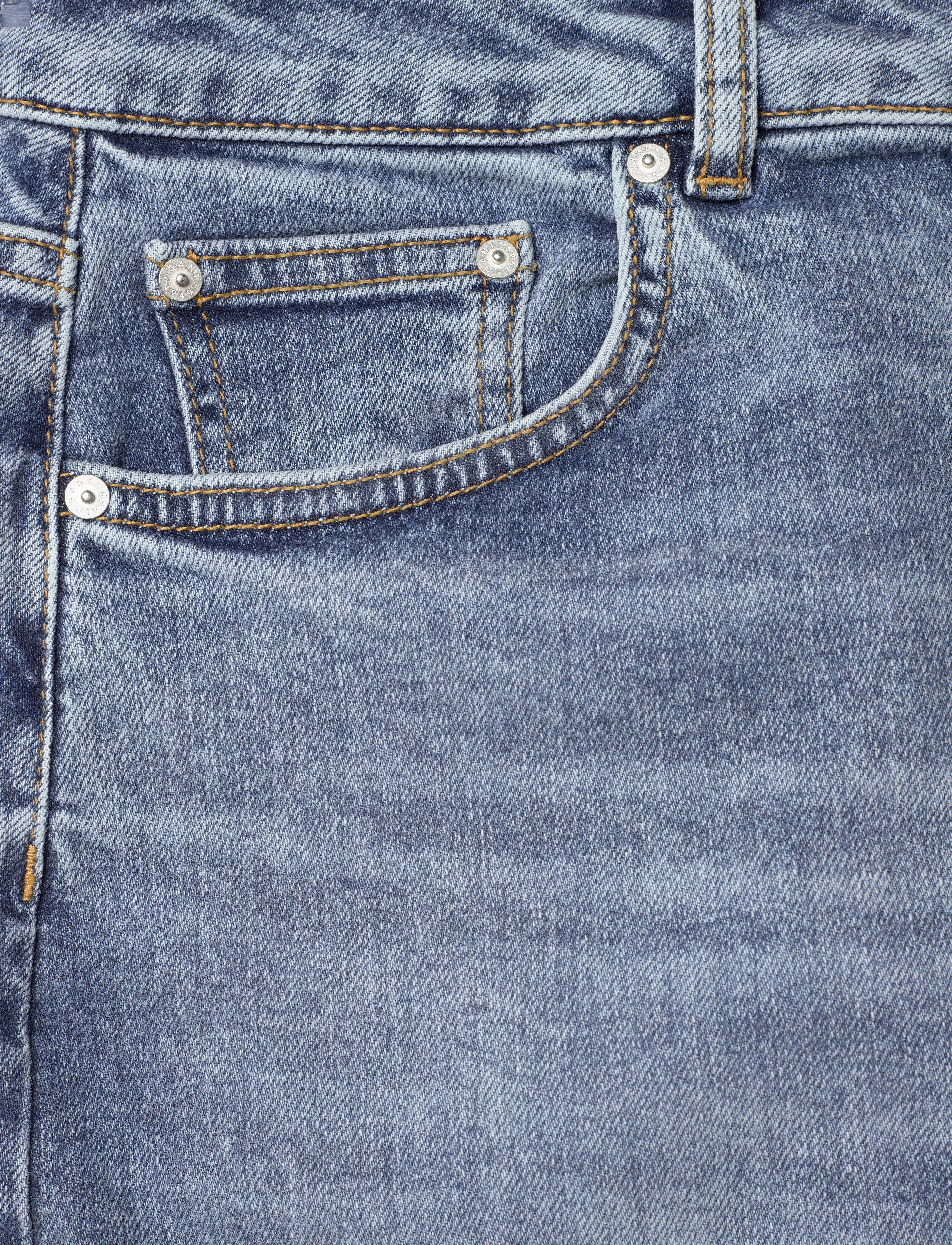 Gant - MIDI DENIM SKIRT - denimnederdele - mid blue broken in - 5