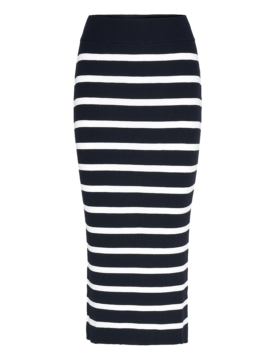 Gant - STRIPED THIN KNIT SKIRT - strickröcke - evening blue - 1