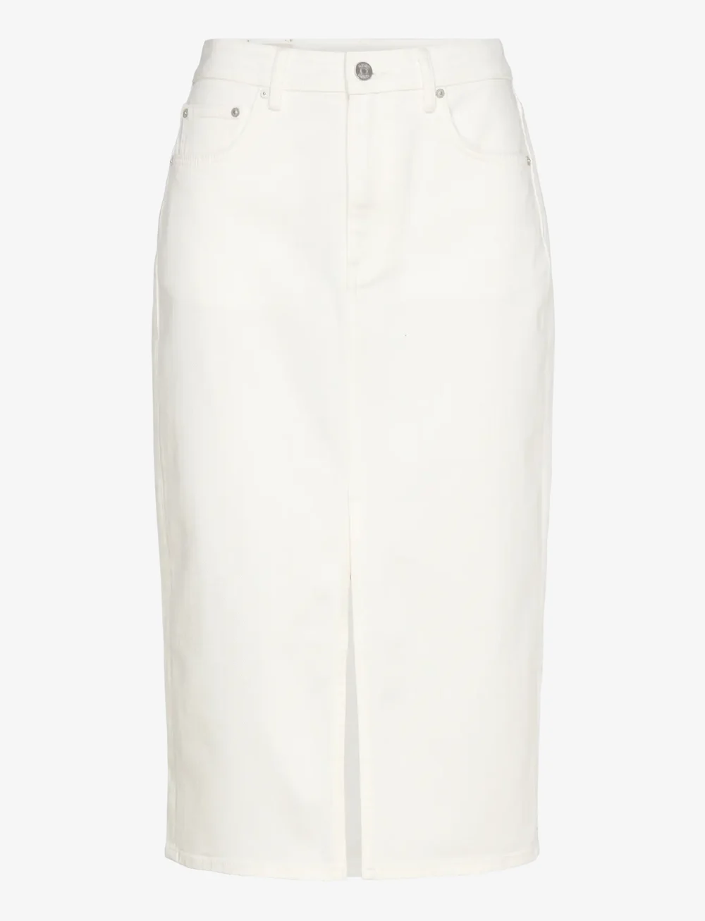 GANT - MIDI WHITE DENIM SKIRT - denimnederdele - eggshell - 1