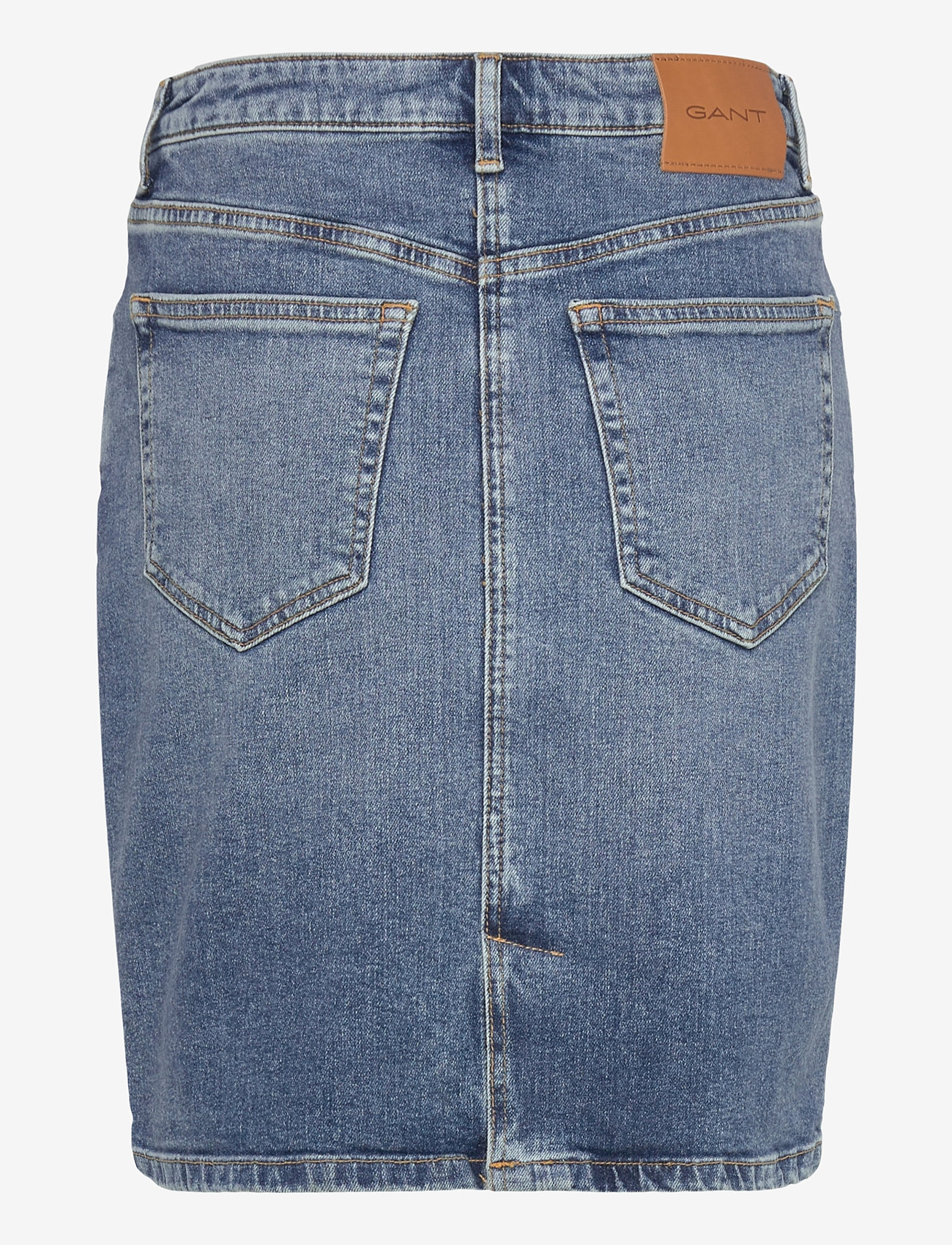 Gant - SHORT DENIM SKIRT - denimnederdele - mid blue broken in - 1