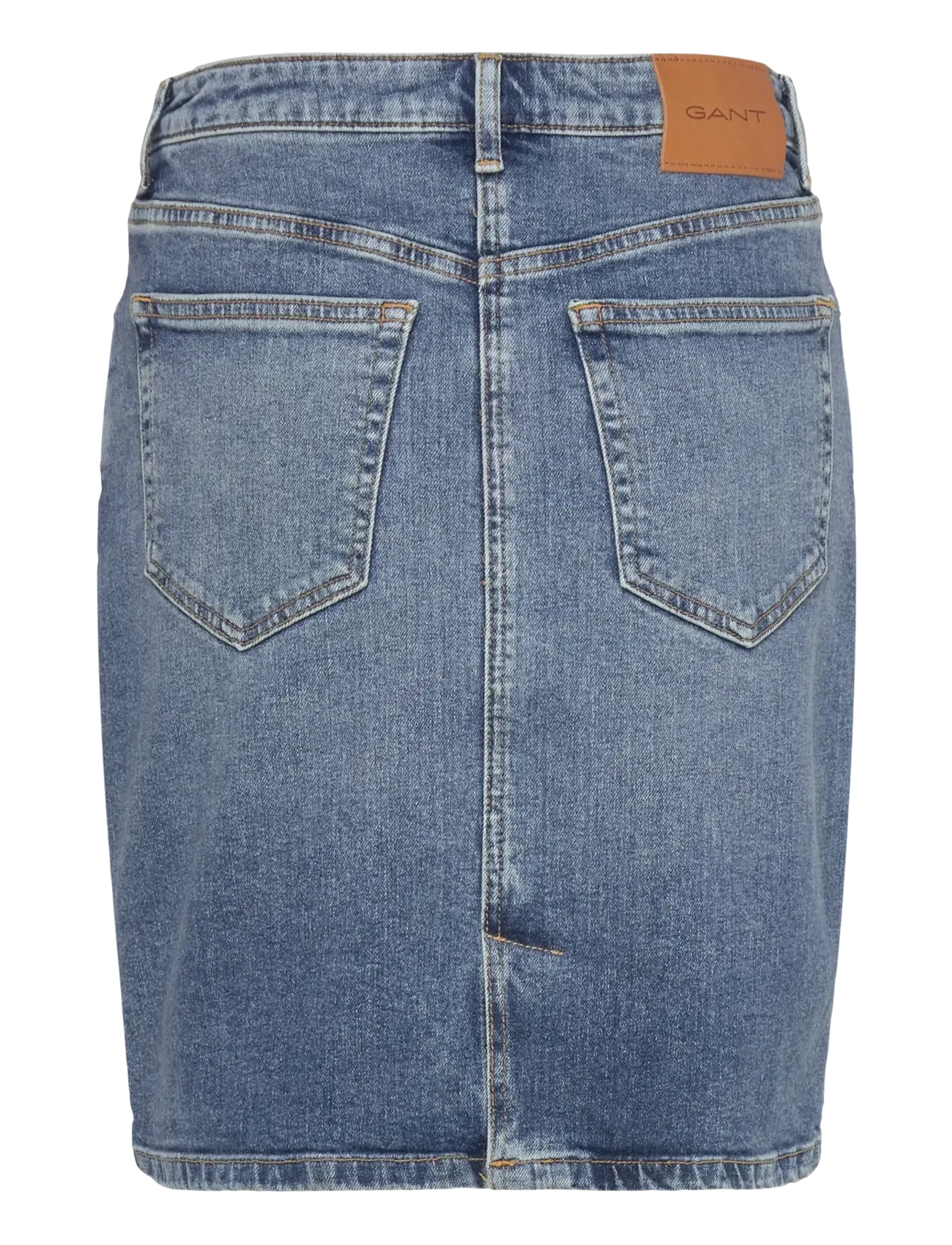 Gant - SHORT DENIM SKIRT - mid blue broken in - 1