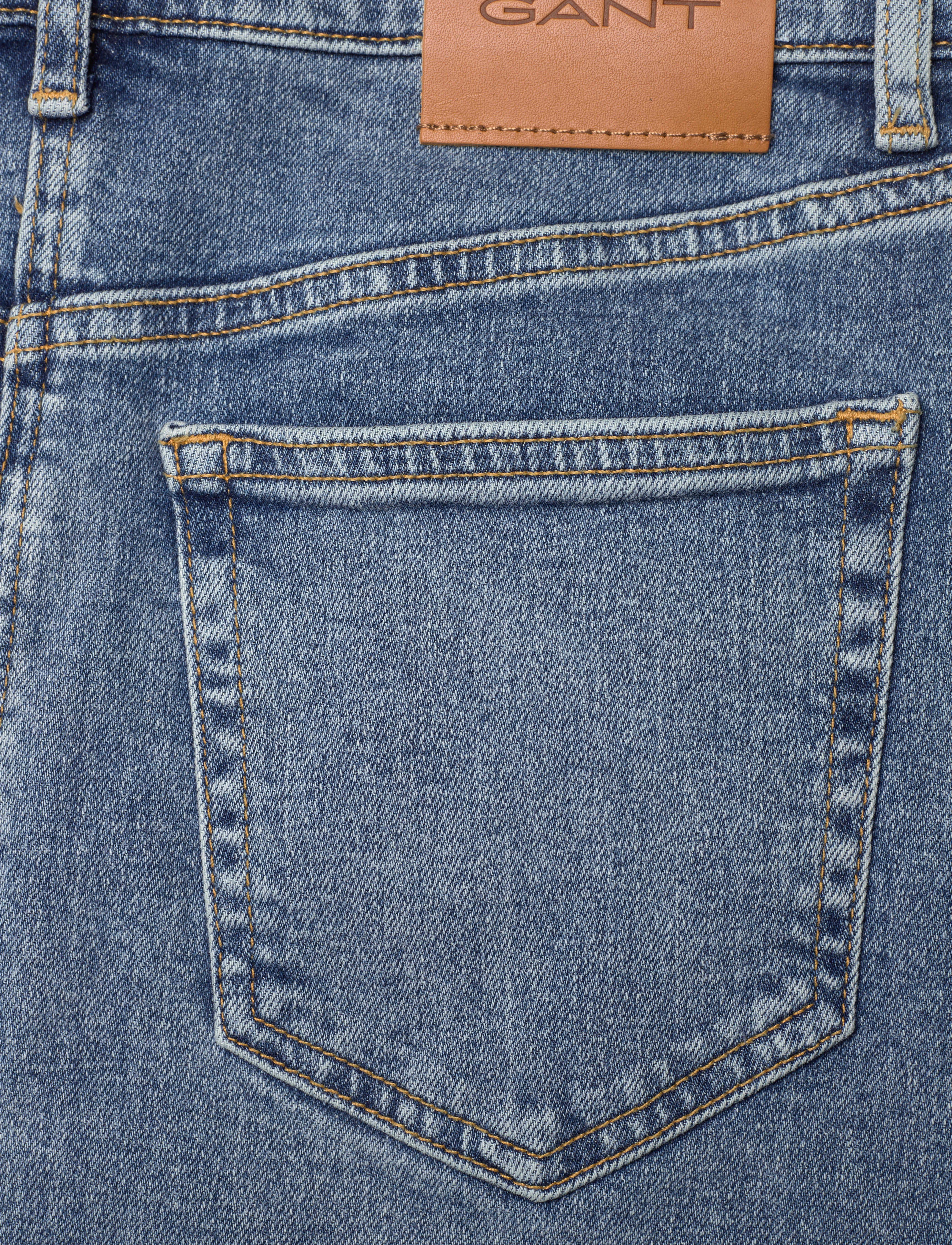 Gant - SHORT DENIM SKIRT - mid blue broken in - 4