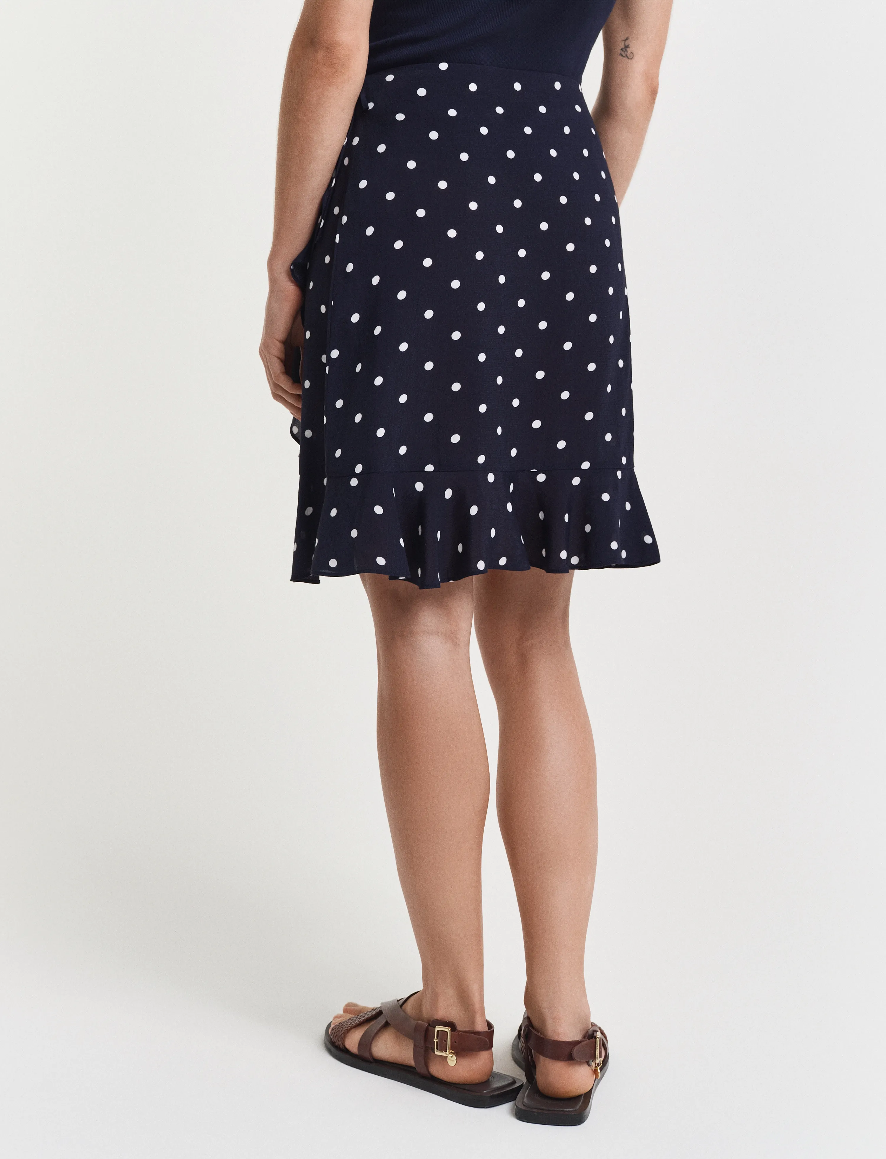Gant - DOT PRINT FRILL SKIRT - evening blue - 2