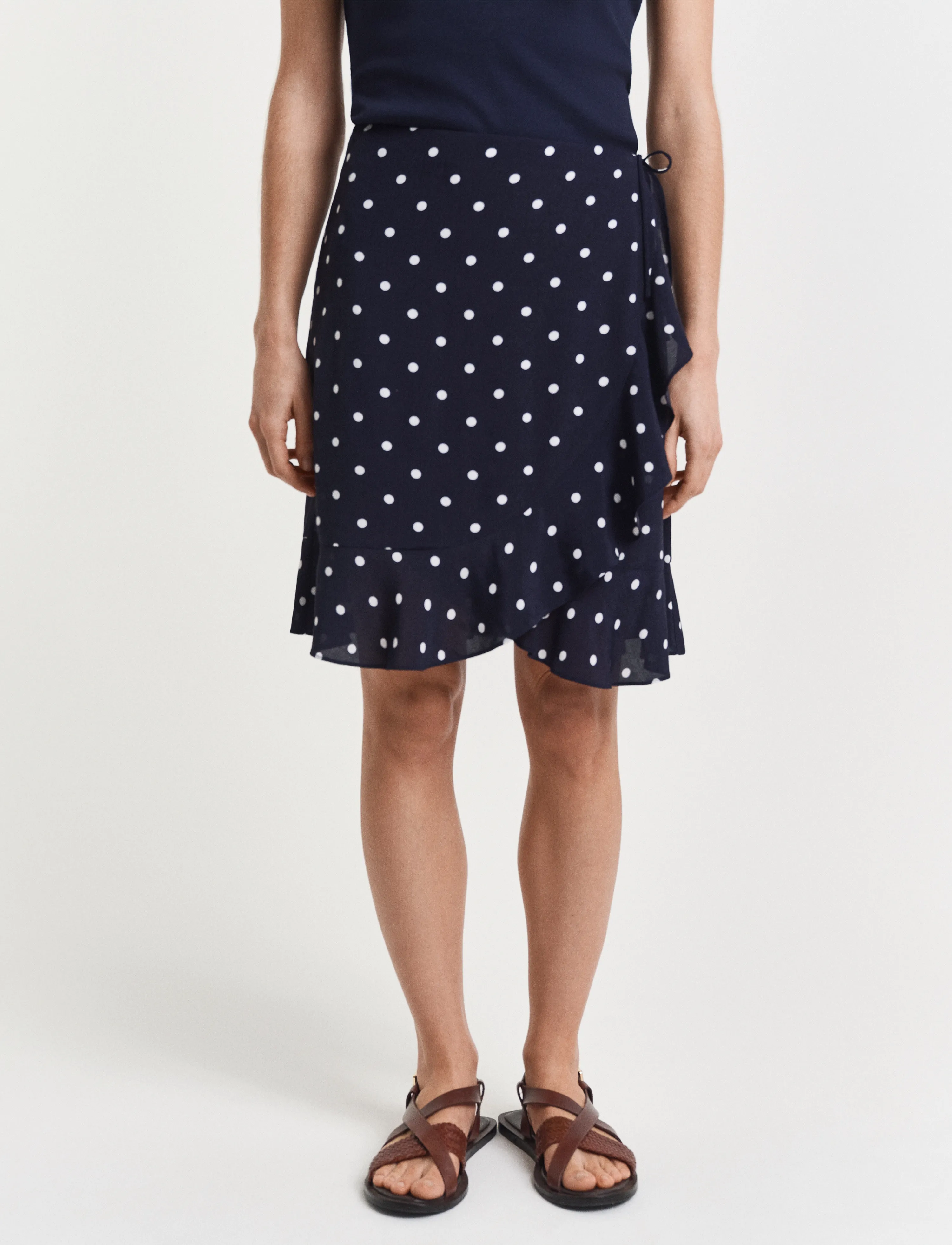 Gant - DOT PRINT FRILL SKIRT - evening blue - 3