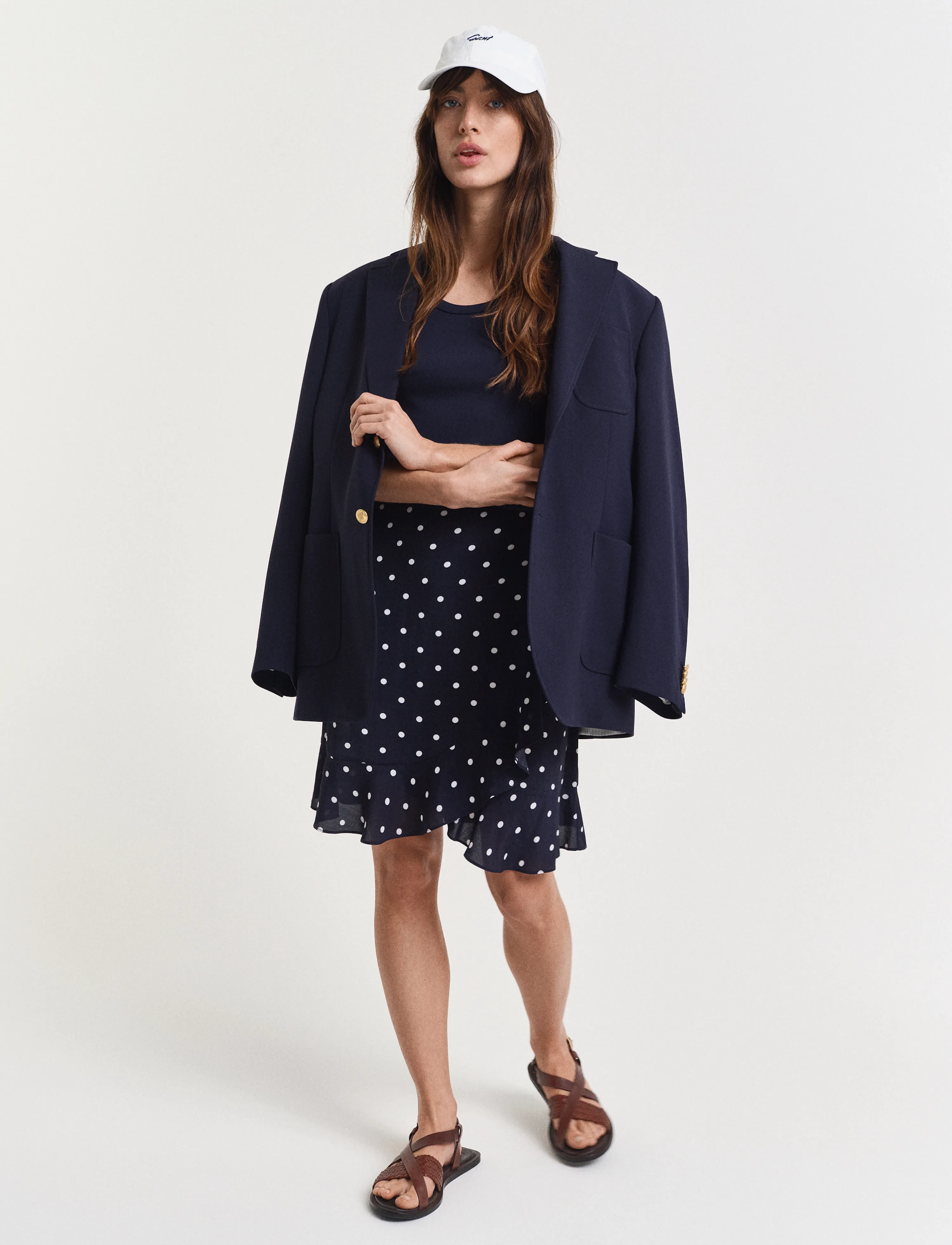 Gant - DOT PRINT FRILL SKIRT - evening blue - 4