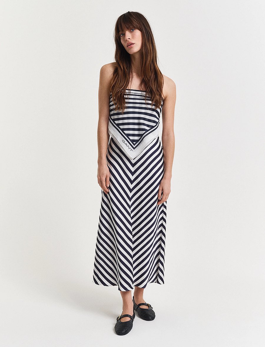 Gant - CHEVRON STRIPED SKIRT - midi nederdele - evening blue - 0