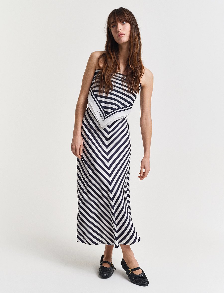 Gant - CHEVRON STRIPED SKIRT - midi nederdele - evening blue - 5