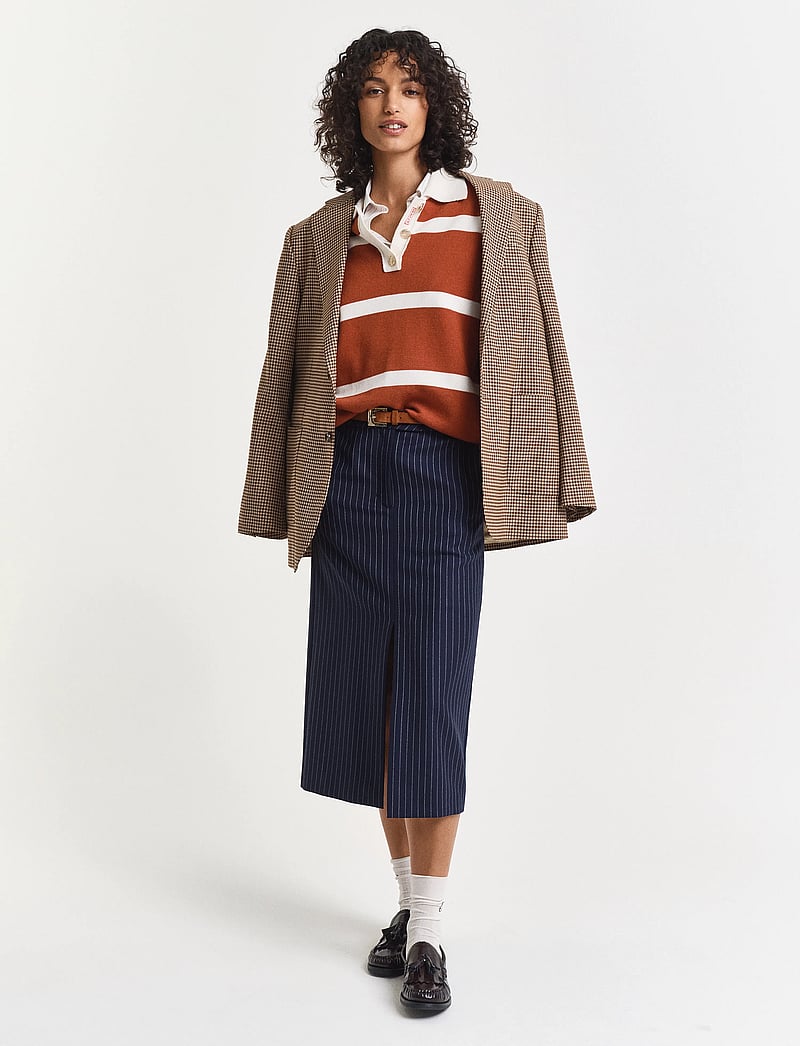 GANT - PINSTRIPE MIDI SKIRT - midi kjolar - evening blue - 0