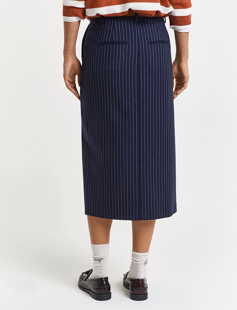 GANT - PINSTRIPE MIDI SKIRT - midi kjolar - evening blue - 3