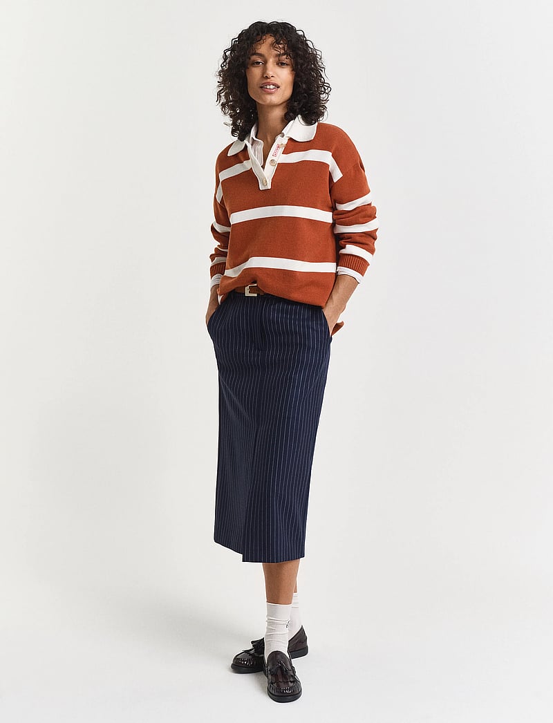GANT - PINSTRIPE MIDI SKIRT - midi kjolar - evening blue - 4