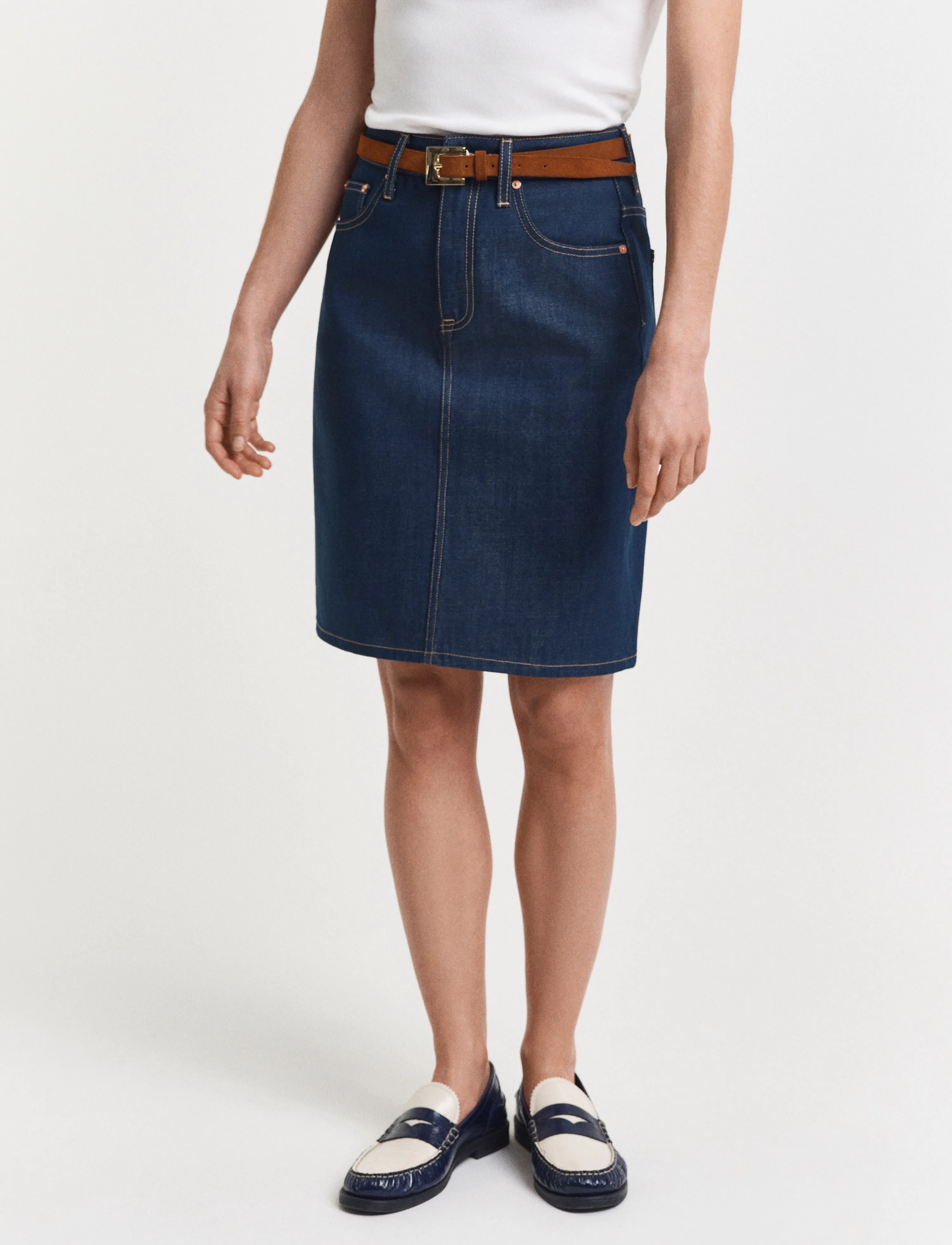 Gant - DENIM SKIRT - jeanskjolar - mid blue - 4