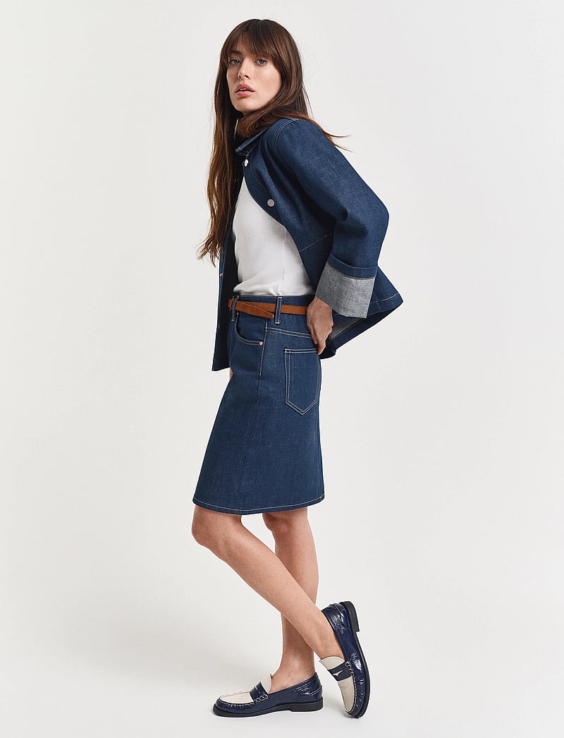 GANT - DENIM SKIRT - denimnederdele - mid blue - 5