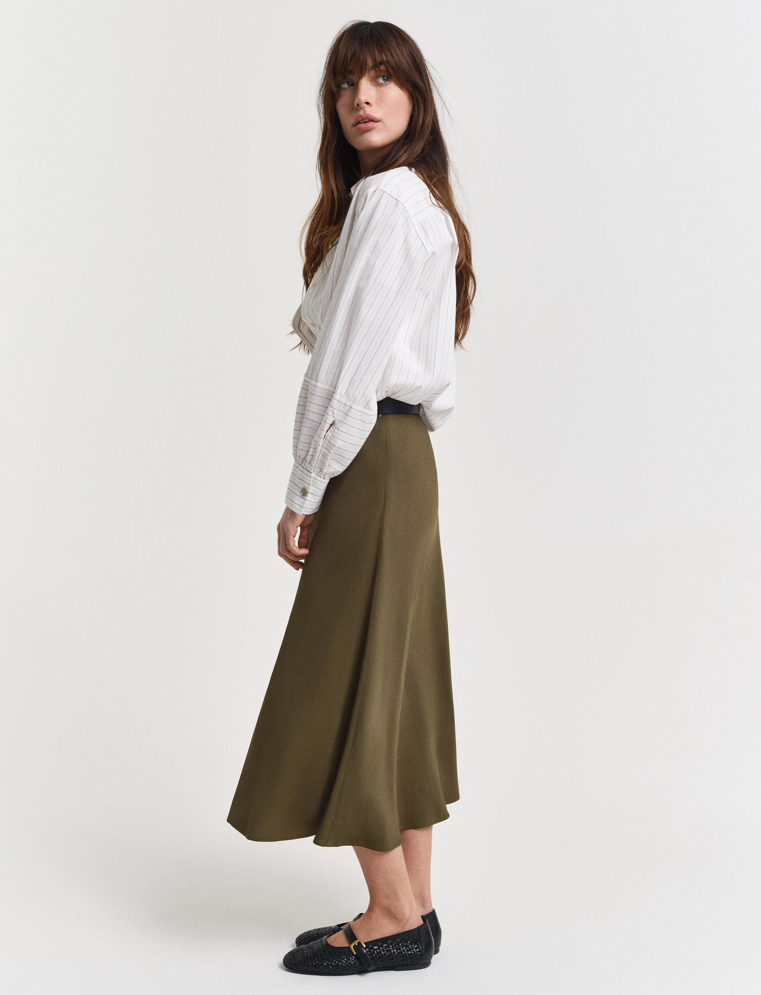 Gant - FLUID MIDI SKIRT - midi skirts - moss green - 3