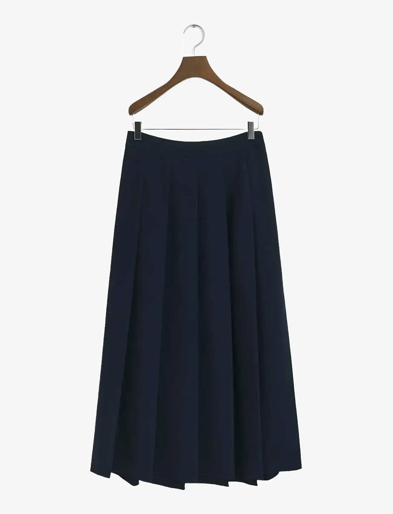 GANT - WIDE PLEATED MIDI SKIRT - midi-röcke - evening blue - 1