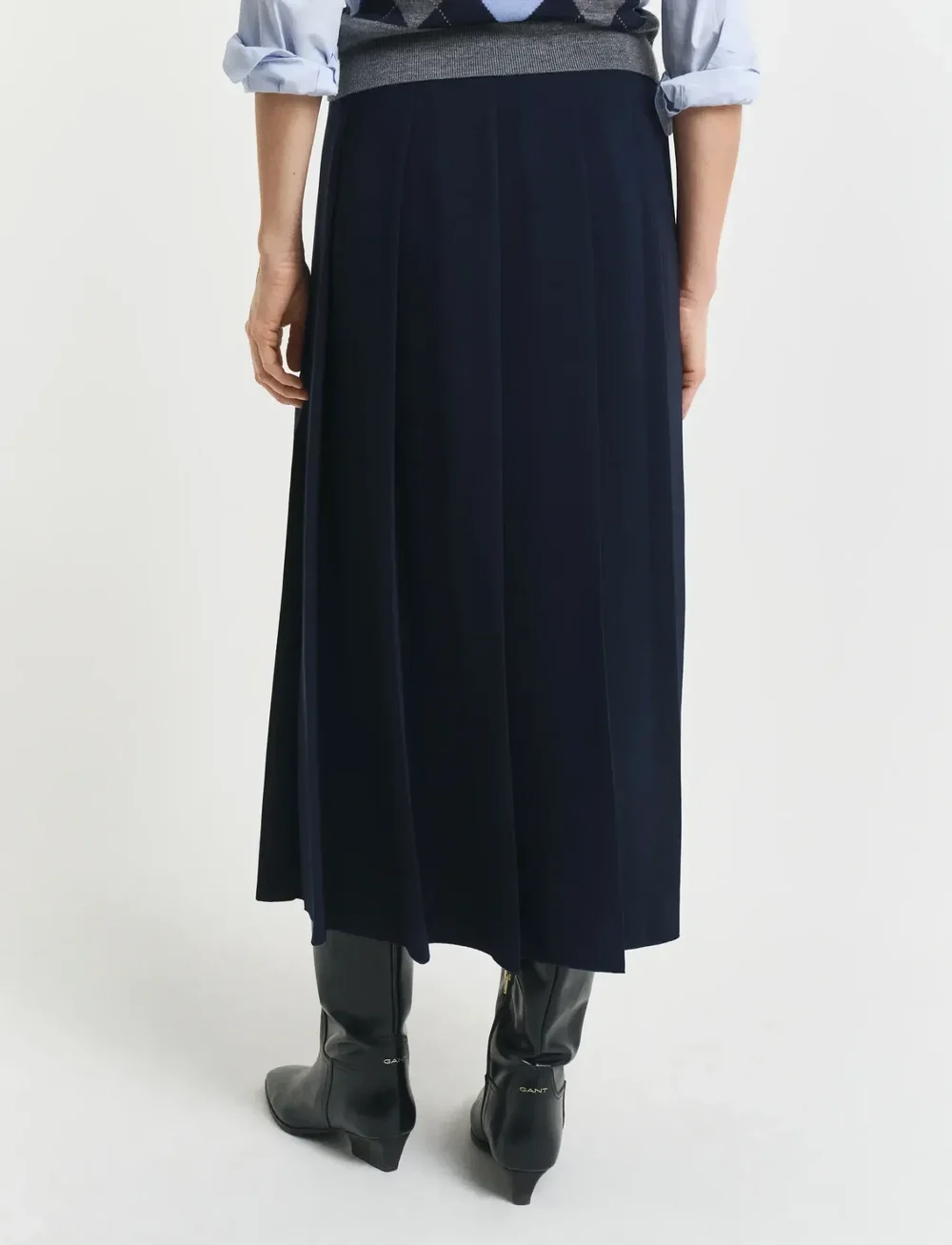 GANT - WIDE PLEATED MIDI SKIRT - midi-röcke - evening blue - 2