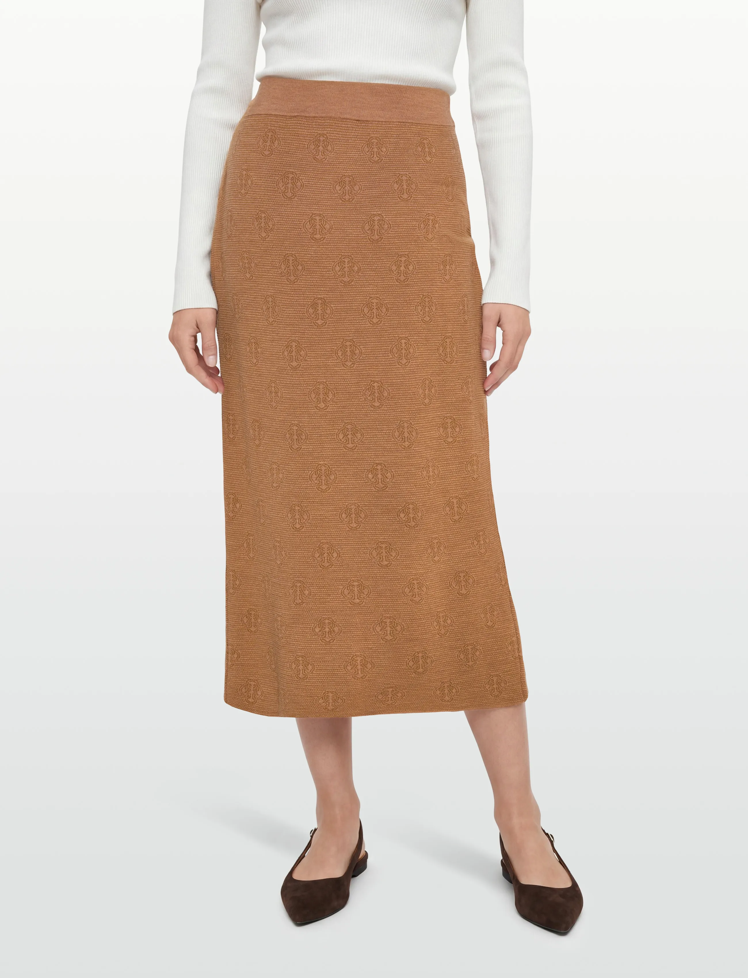 Gant - MONOGRAM KNIT SKIRT - strikkede nederdele - whiskey brown - 3