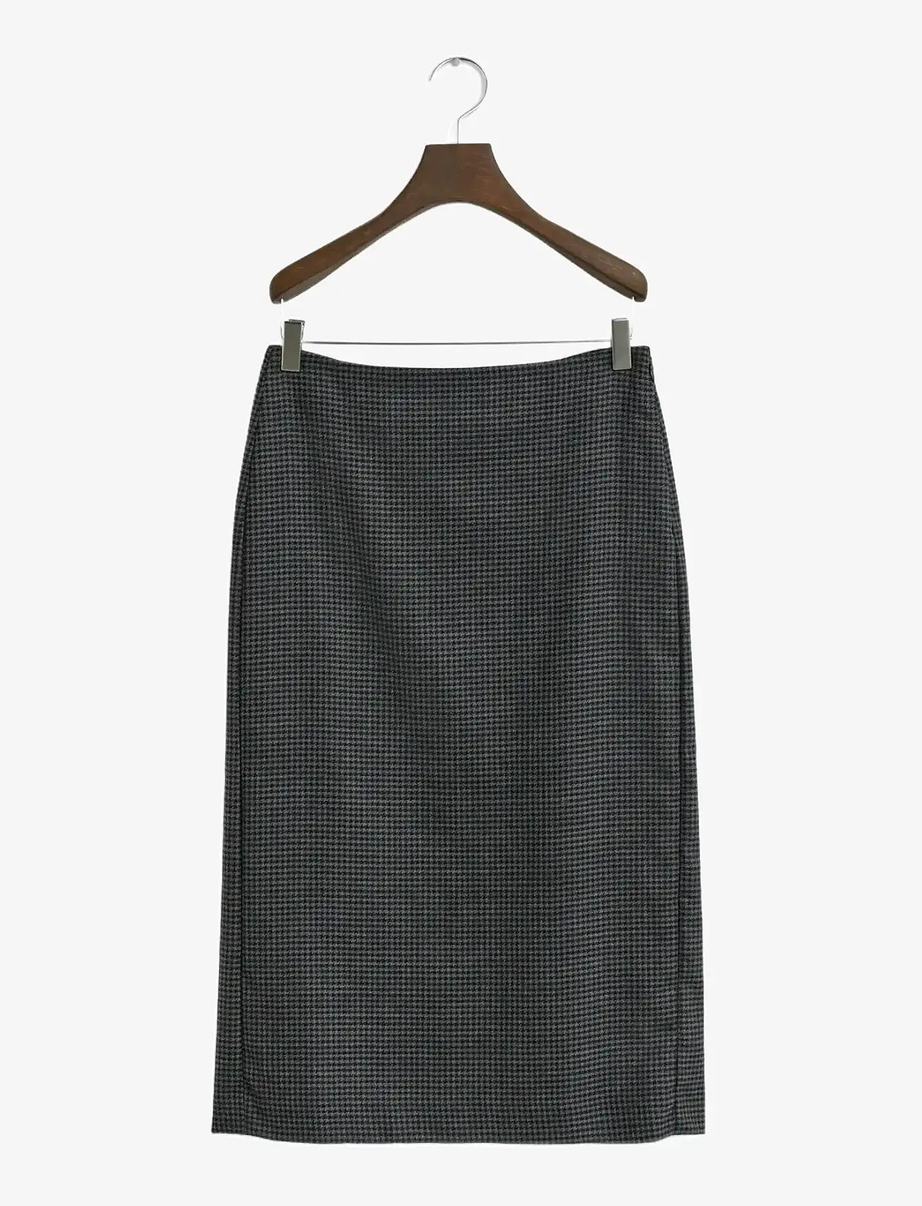 GANT - MIDI CHECKED WOOL PENCIL SKIRT - midi nederdele - charcoal melange - 1