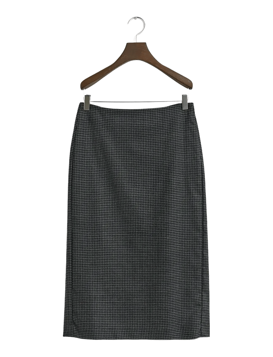 Gant - MIDI CHECKED WOOL PENCIL SKIRT - midi-röcke - charcoal melange - 1