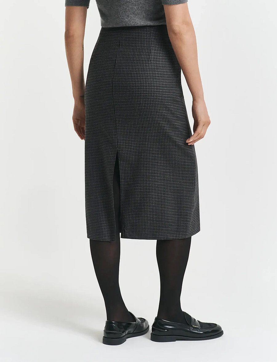 Gant - MIDI CHECKED WOOL PENCIL SKIRT - midi-röcke - charcoal melange - 2