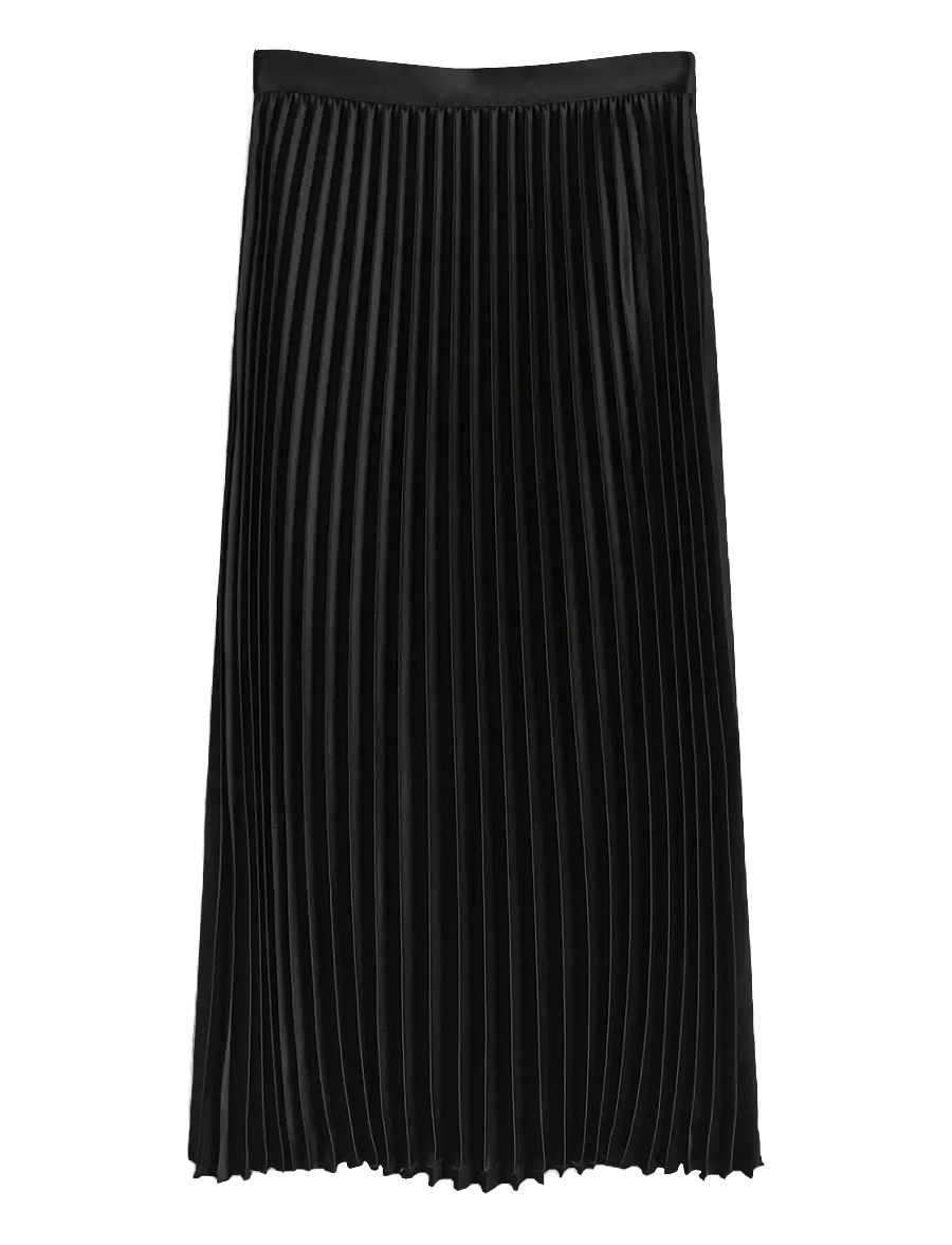 Gant - SATEEN PLEATED SKIRT - faltenröcke - black - 1