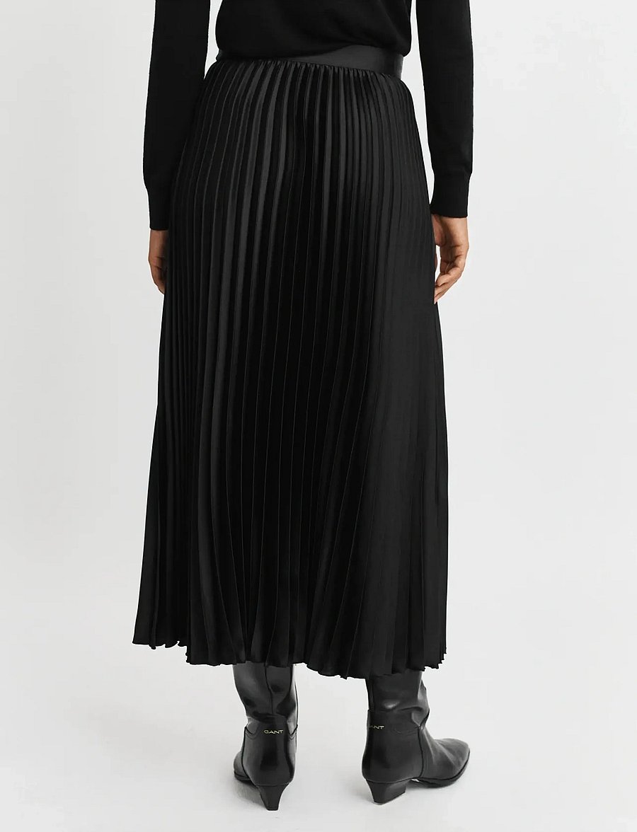Gant - SATEEN PLEATED SKIRT - faltenröcke - black - 2